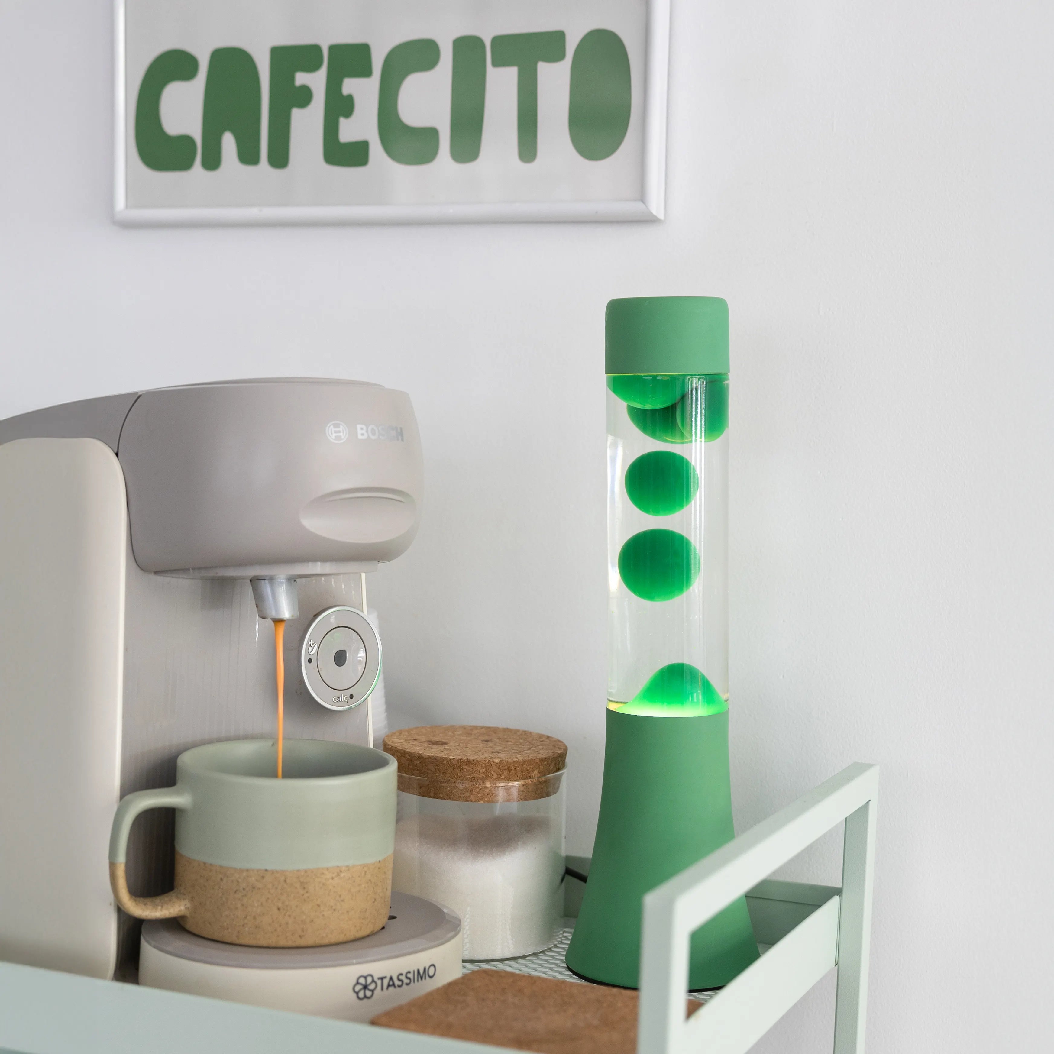 Lámpara de lava monocromática verde de 30 cm