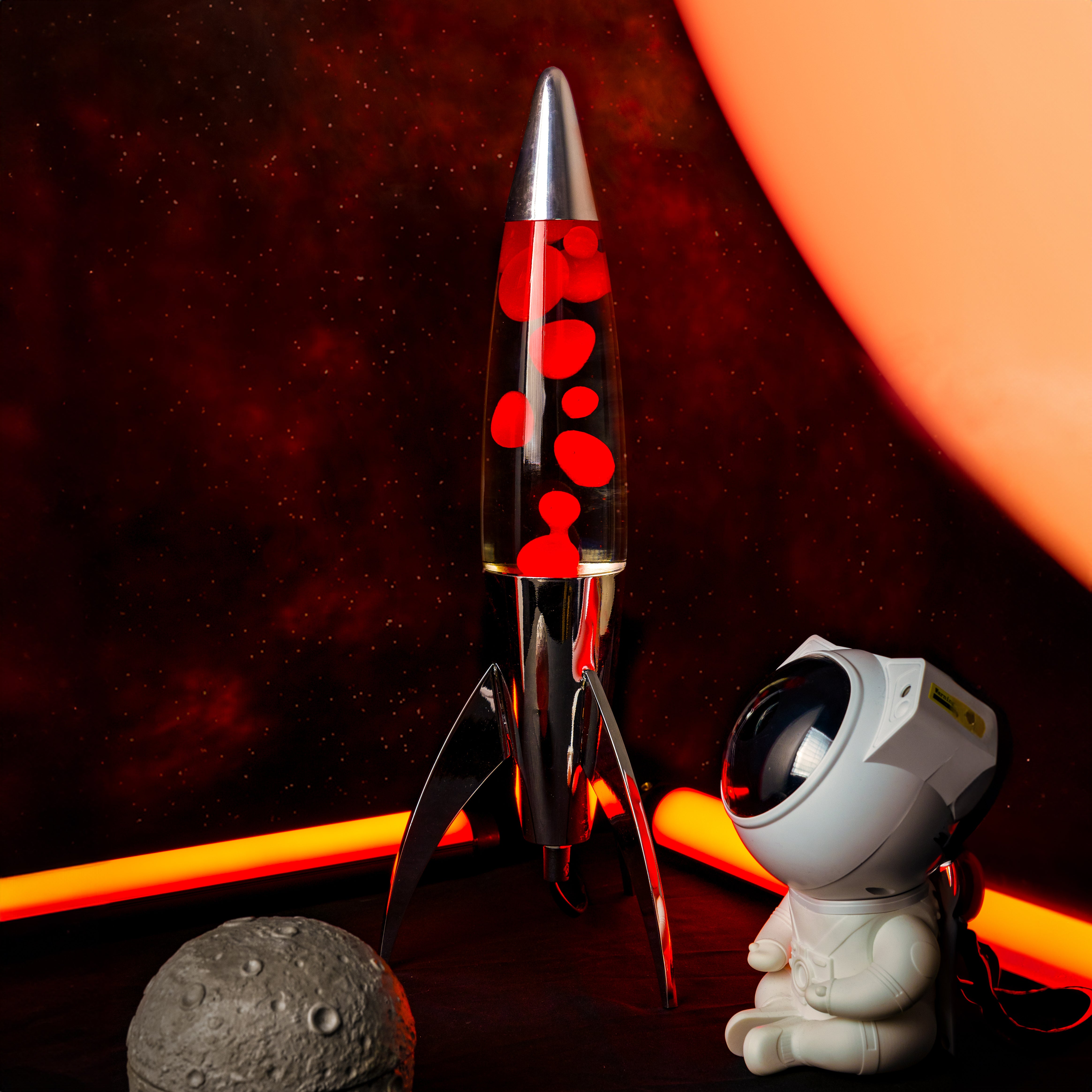Lámpara de lava rocket roja