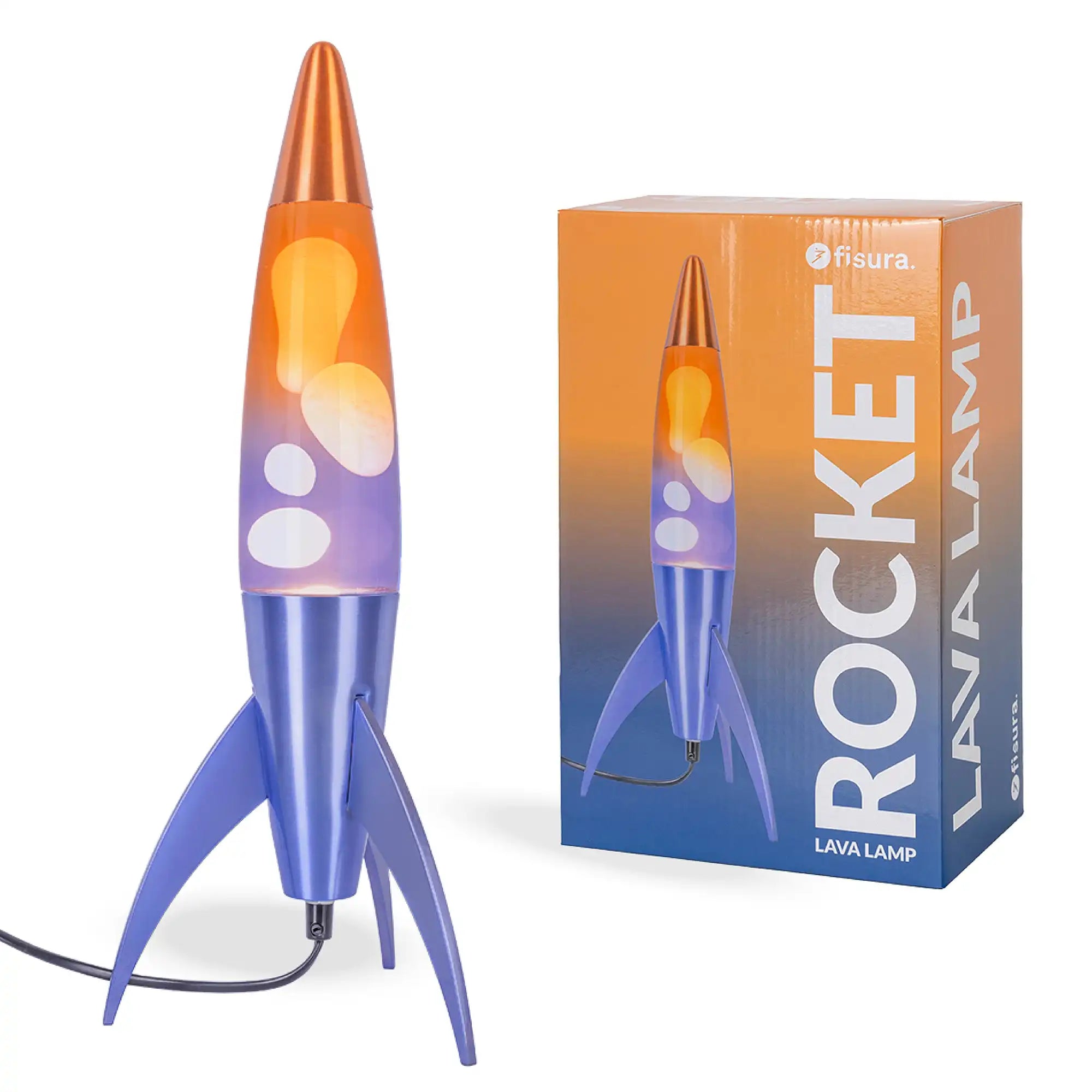 Lámpara de lava rocket degradado azul