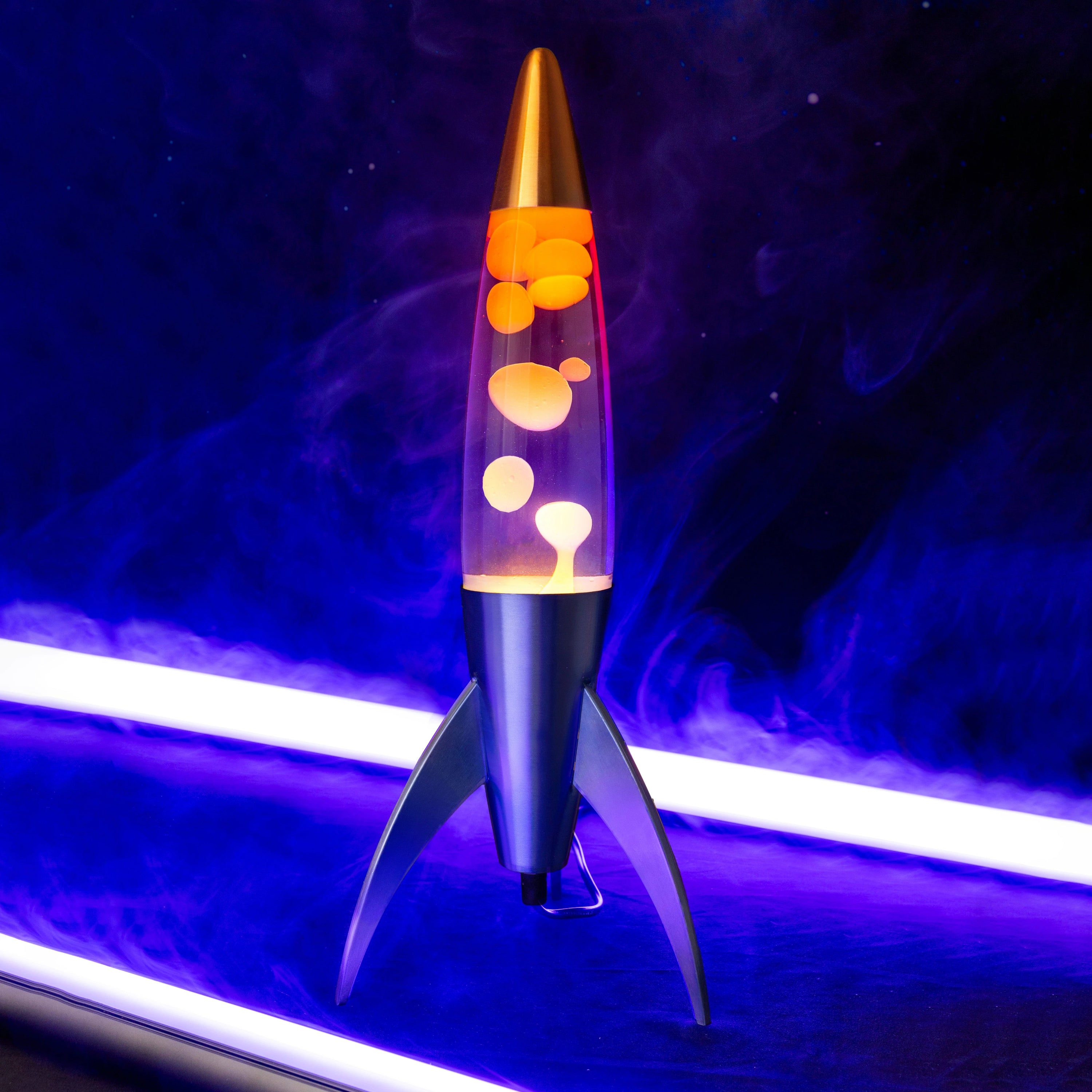 Lámpara de lava rocket degradado azul