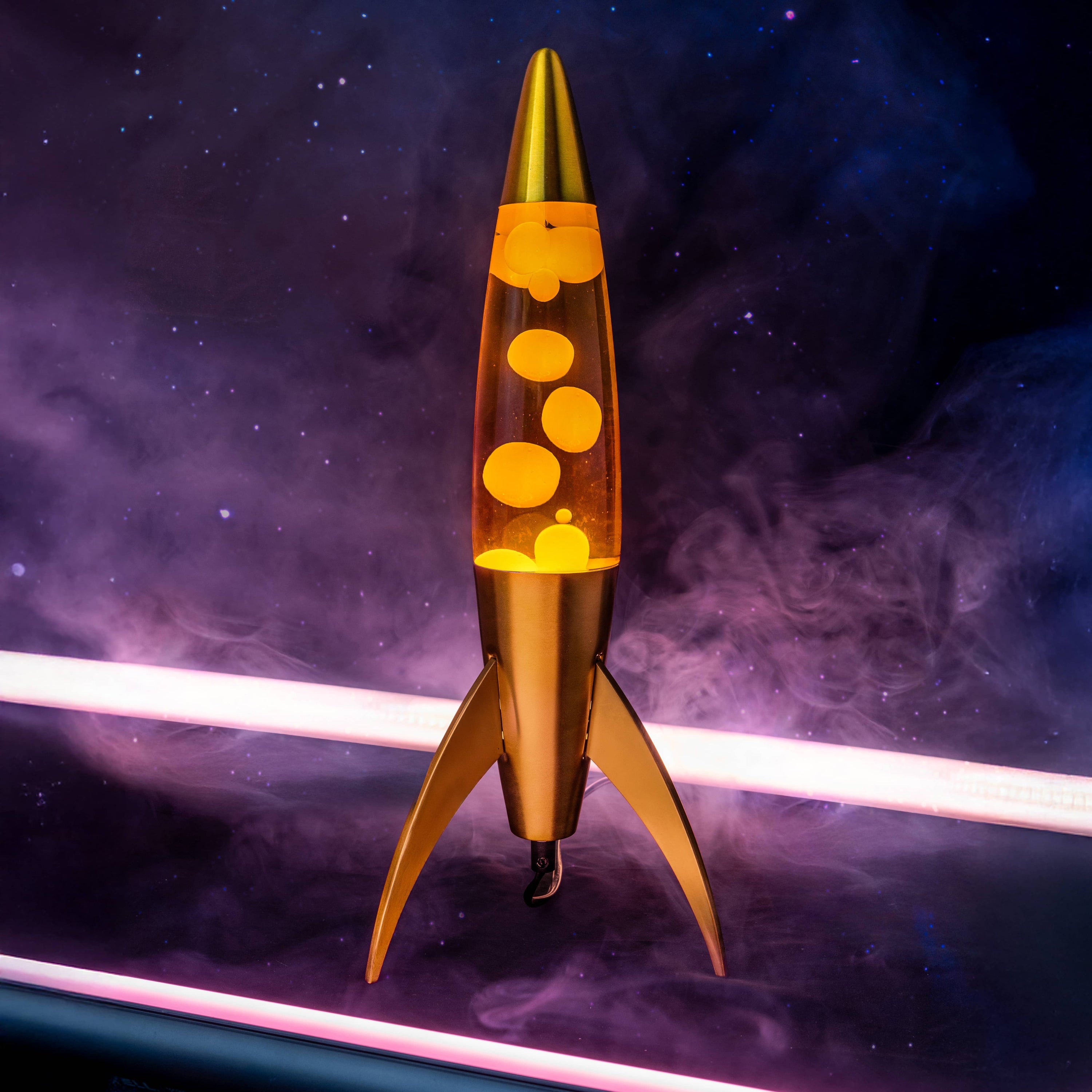 Lámpara de lava rocket degradado naranja