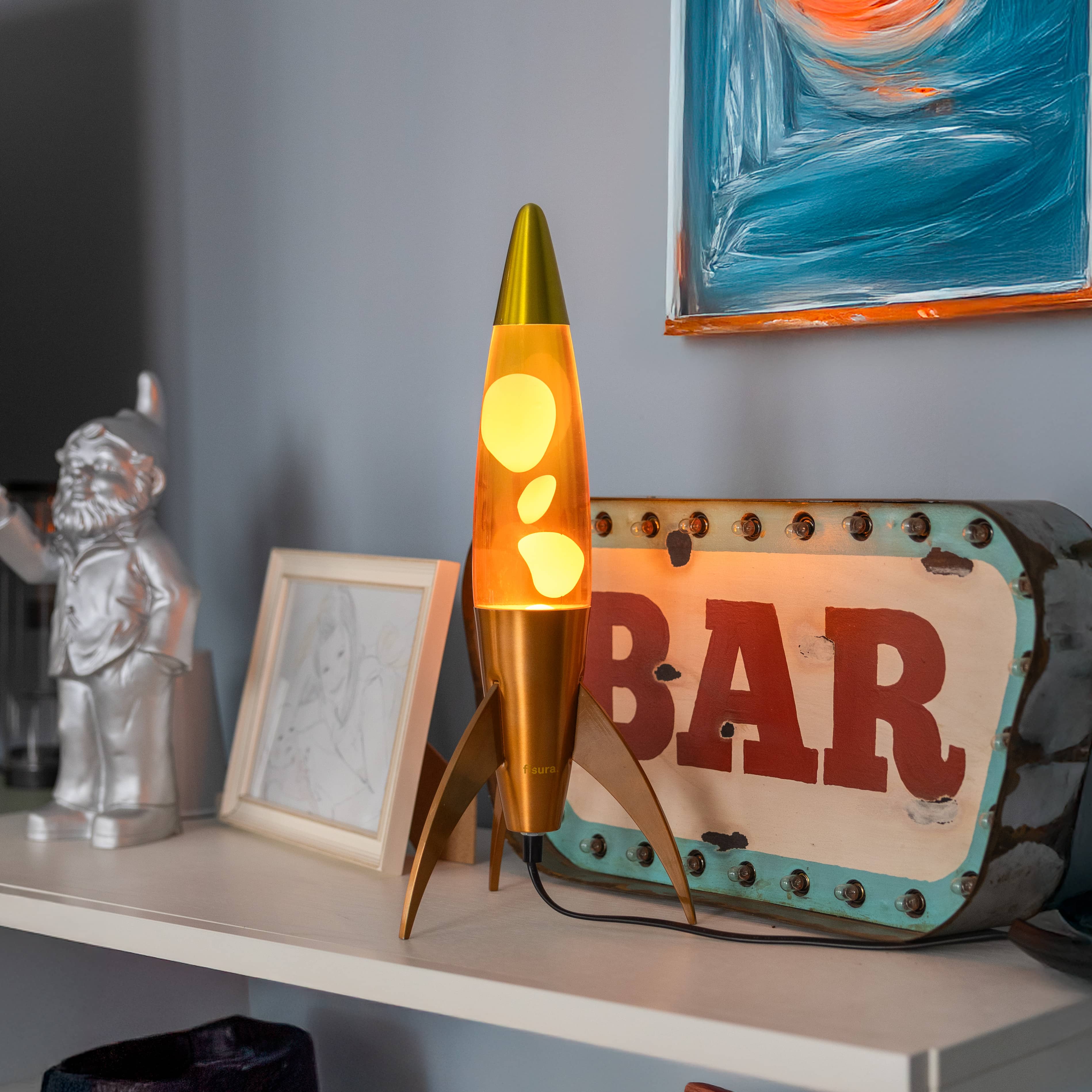 Lámpara de lava rocket degradado naranja