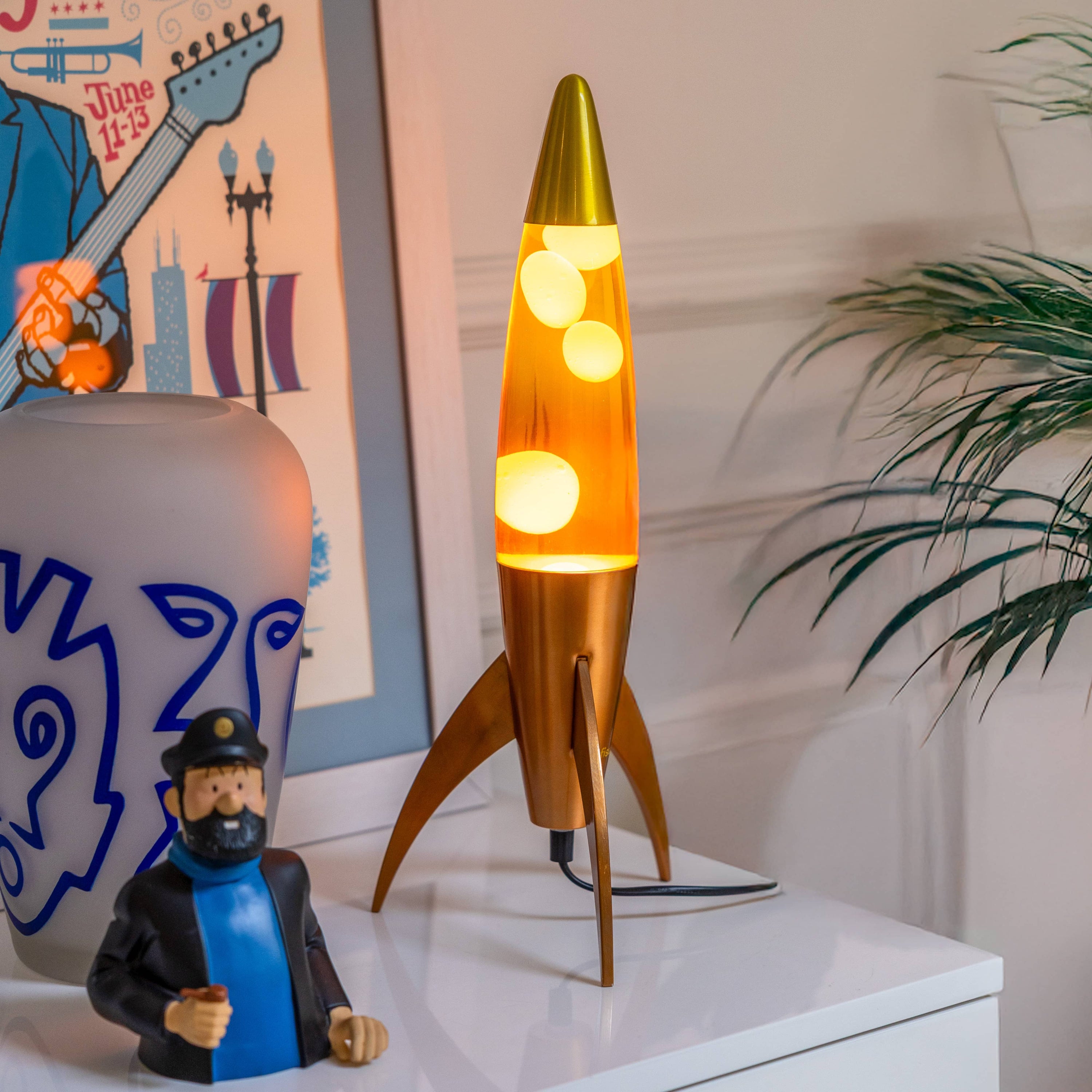 Lámpara de lava rocket degradado naranja