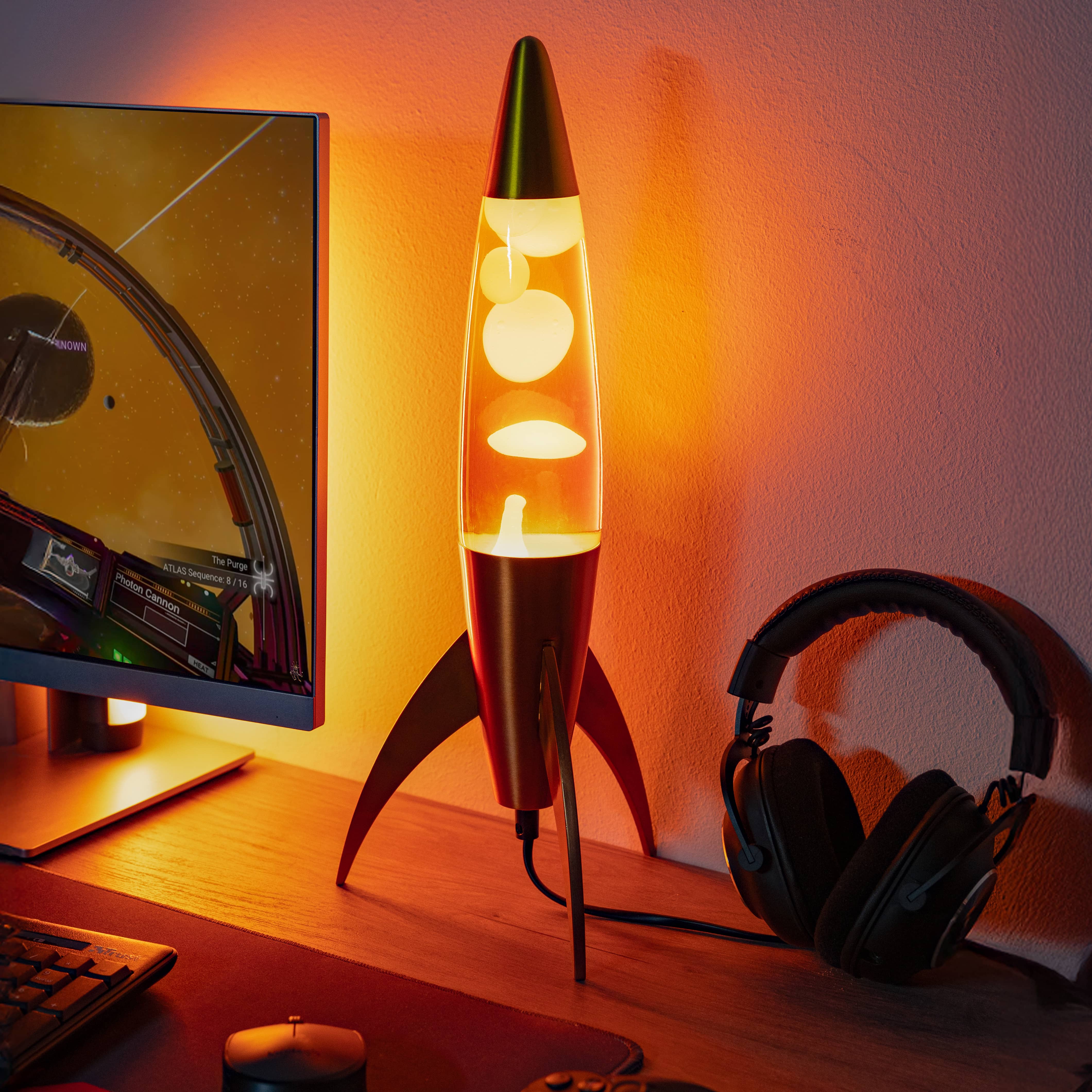 Lámpara de lava rocket degradado naranja