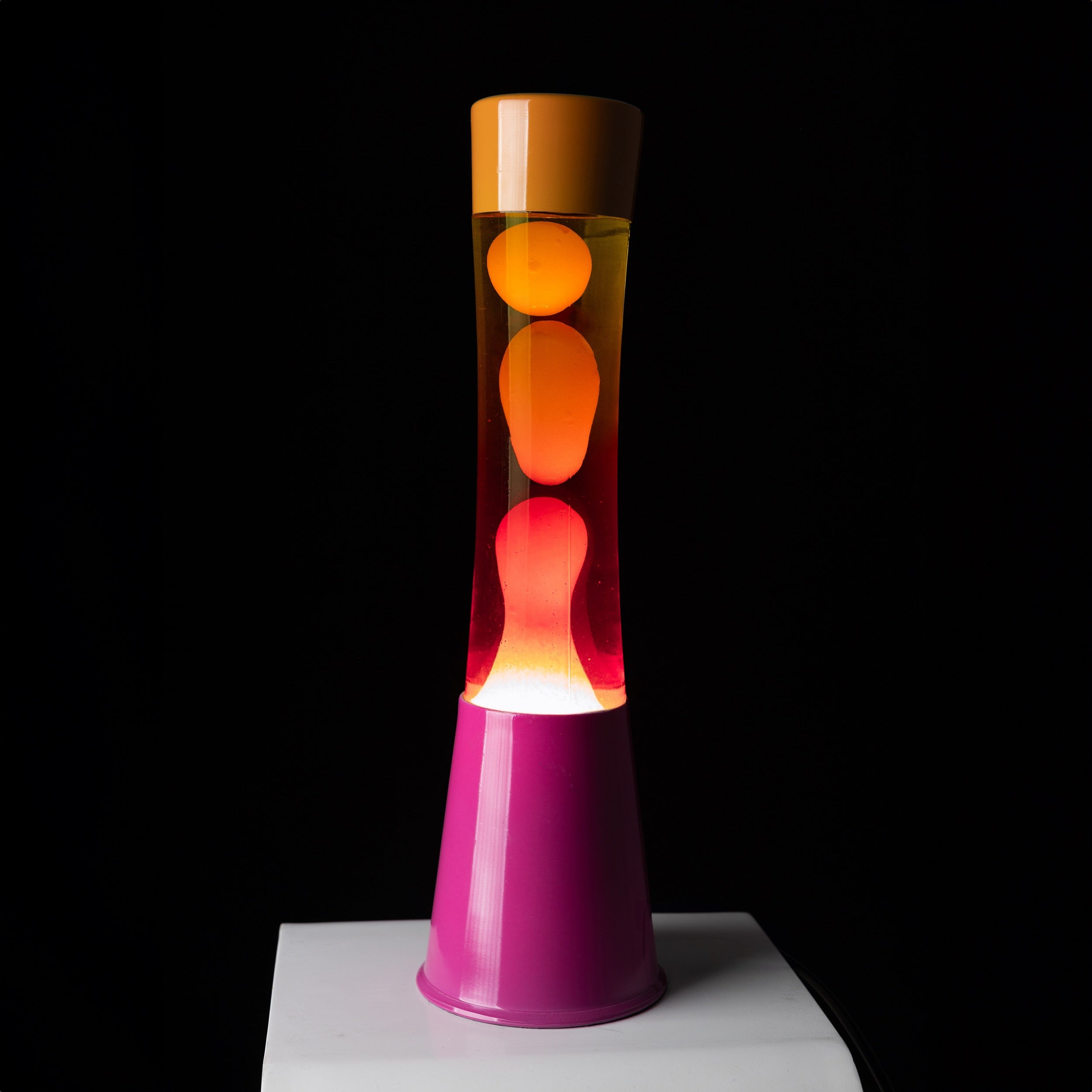 Lámpara de lava degradado rosa y naranja