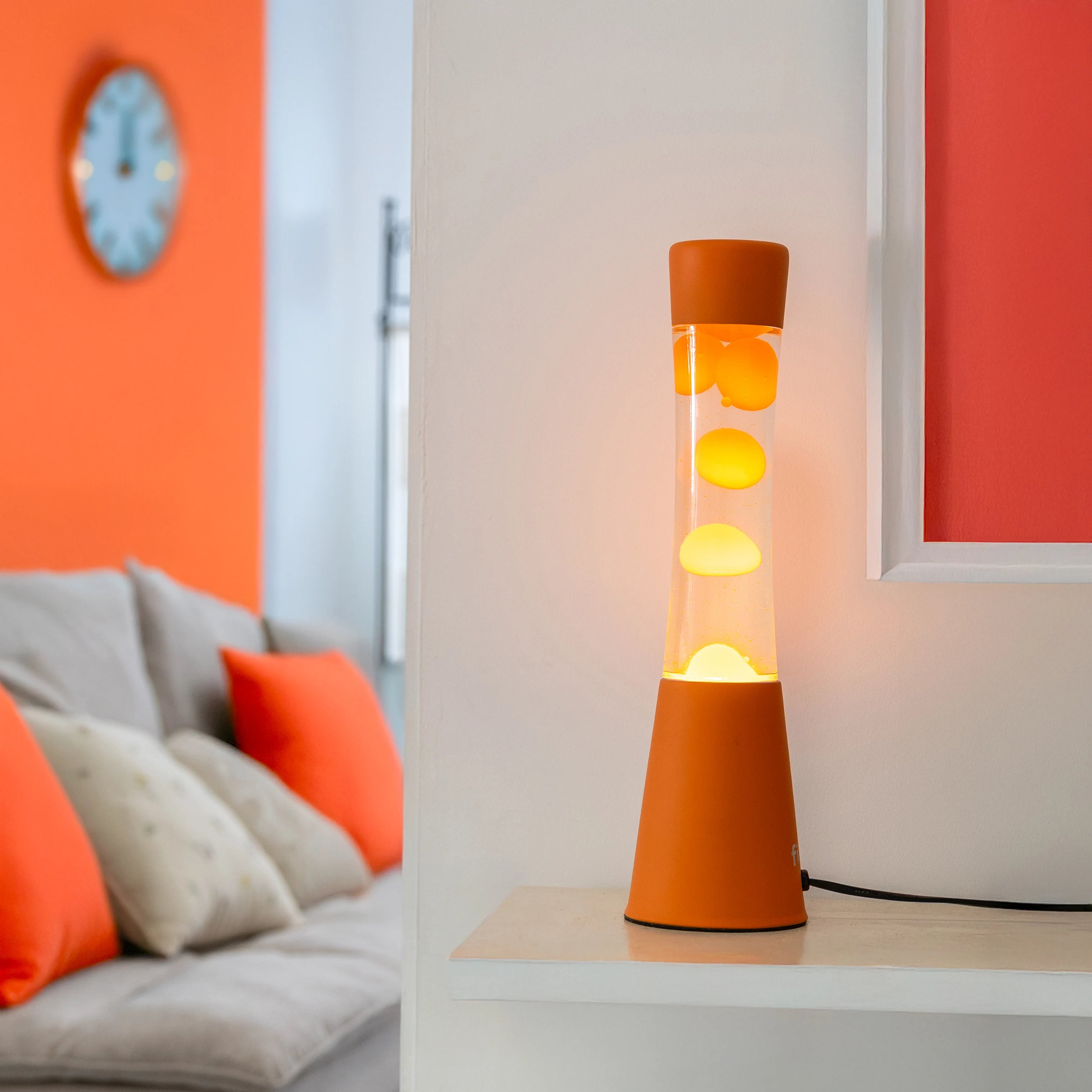 Lámpara de lava monocromática naranja