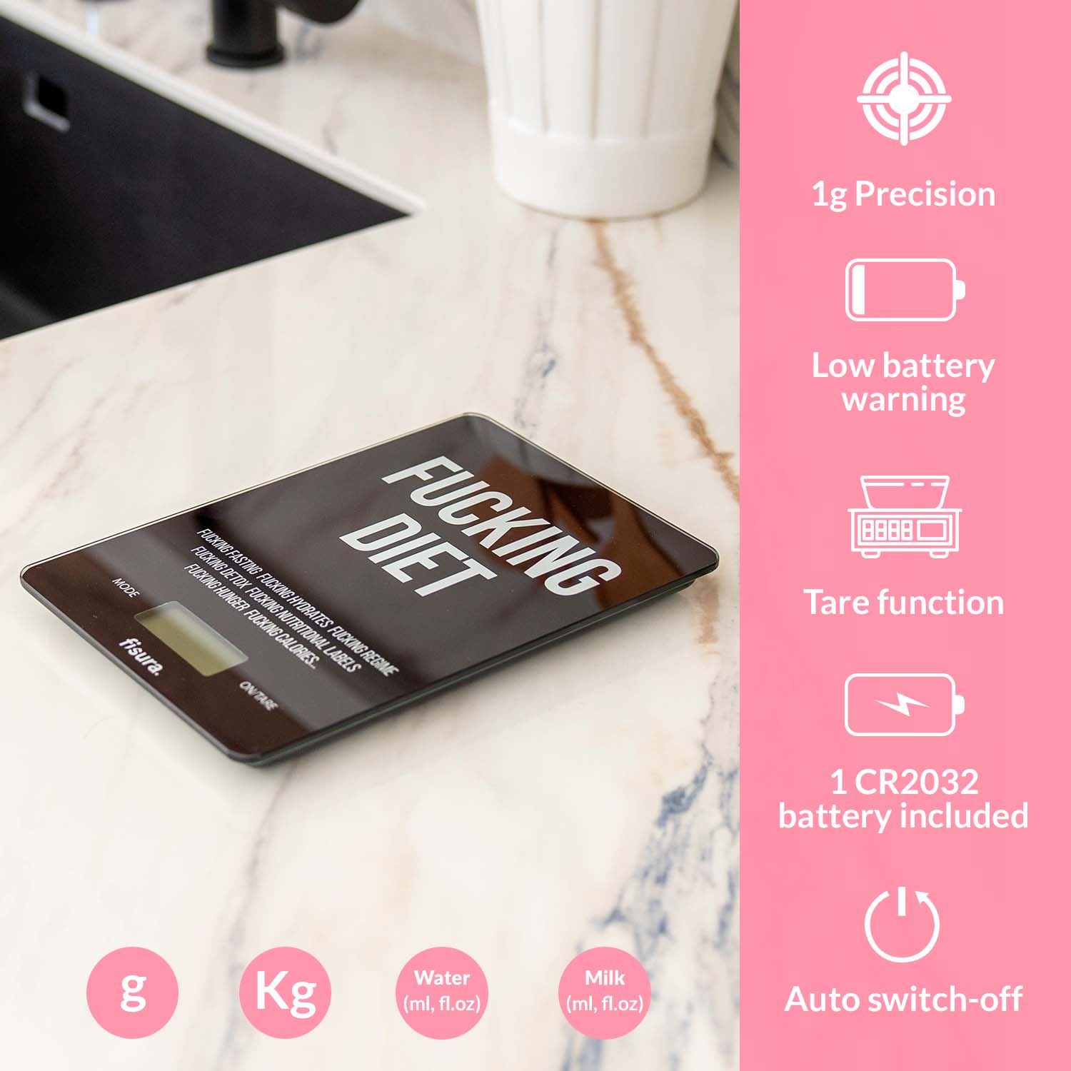 Báscula digital de cocina "fucking diet"