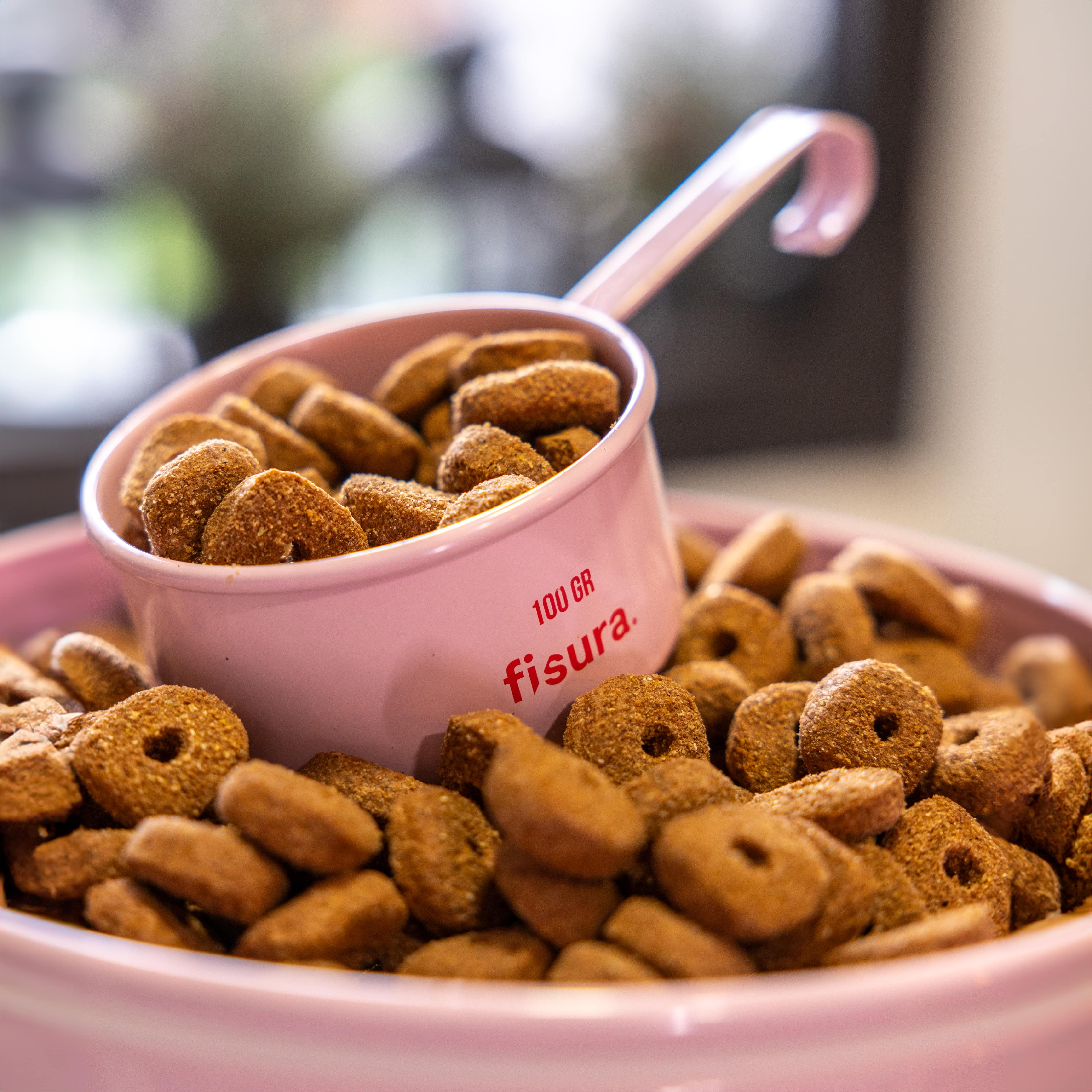 Caja para comida de mascotas “time to eat” rosa