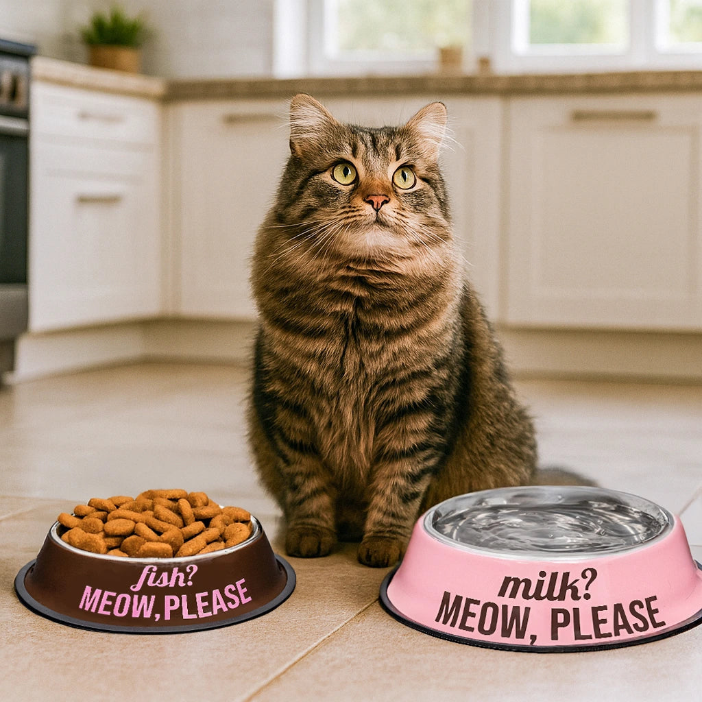 Comedero y bebedero “Meow, please”