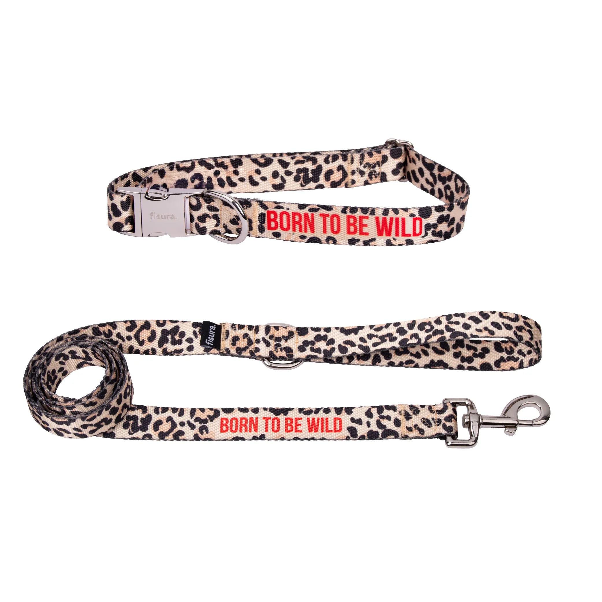 Pack de collar y correa "Born to be wild" L