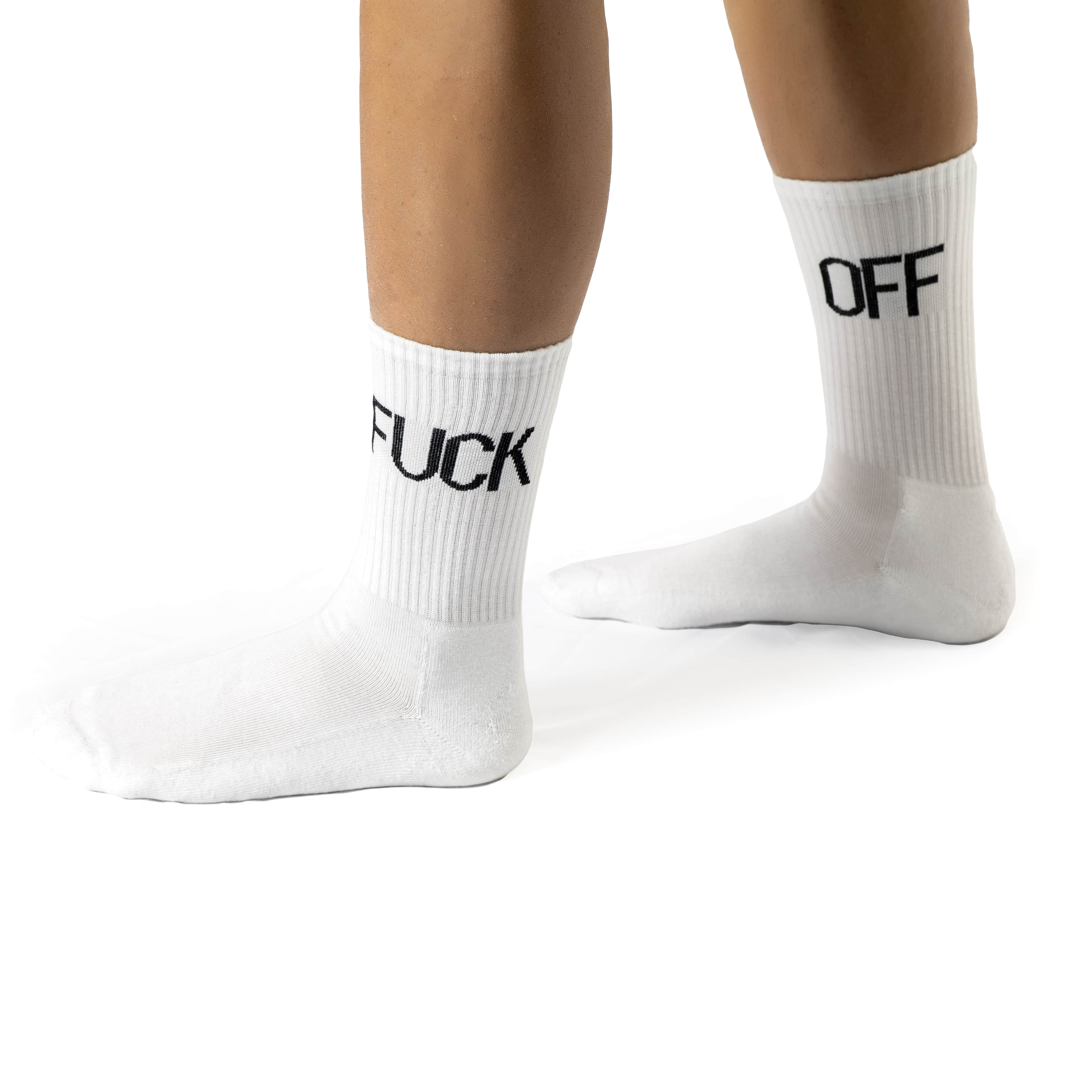 Par de calcetines chico "Fuck Off" - Blanco