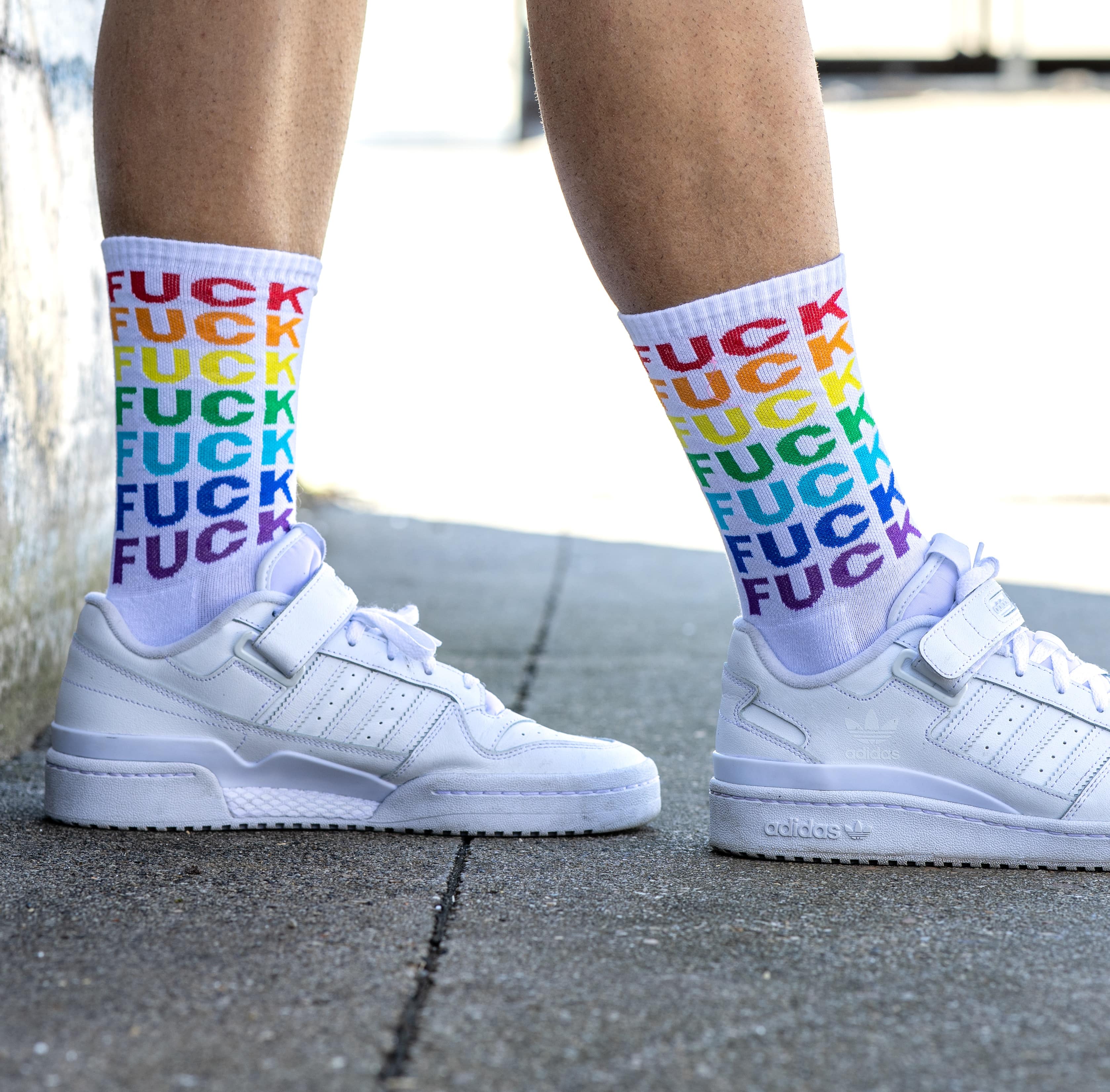 Par de calcetines chico "Fuck Off" Multicolor Rainbow