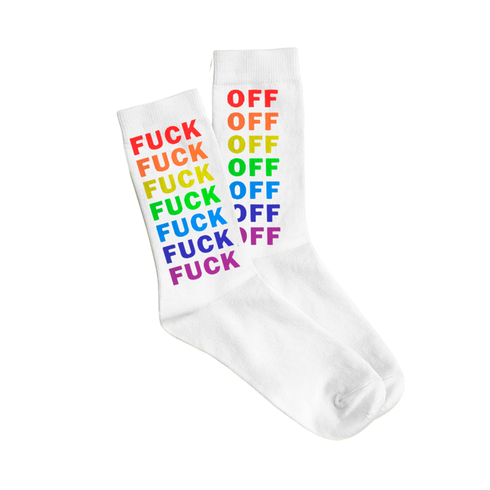 Par de calcetines chico "Fuck Off" Multicolor Rainbow