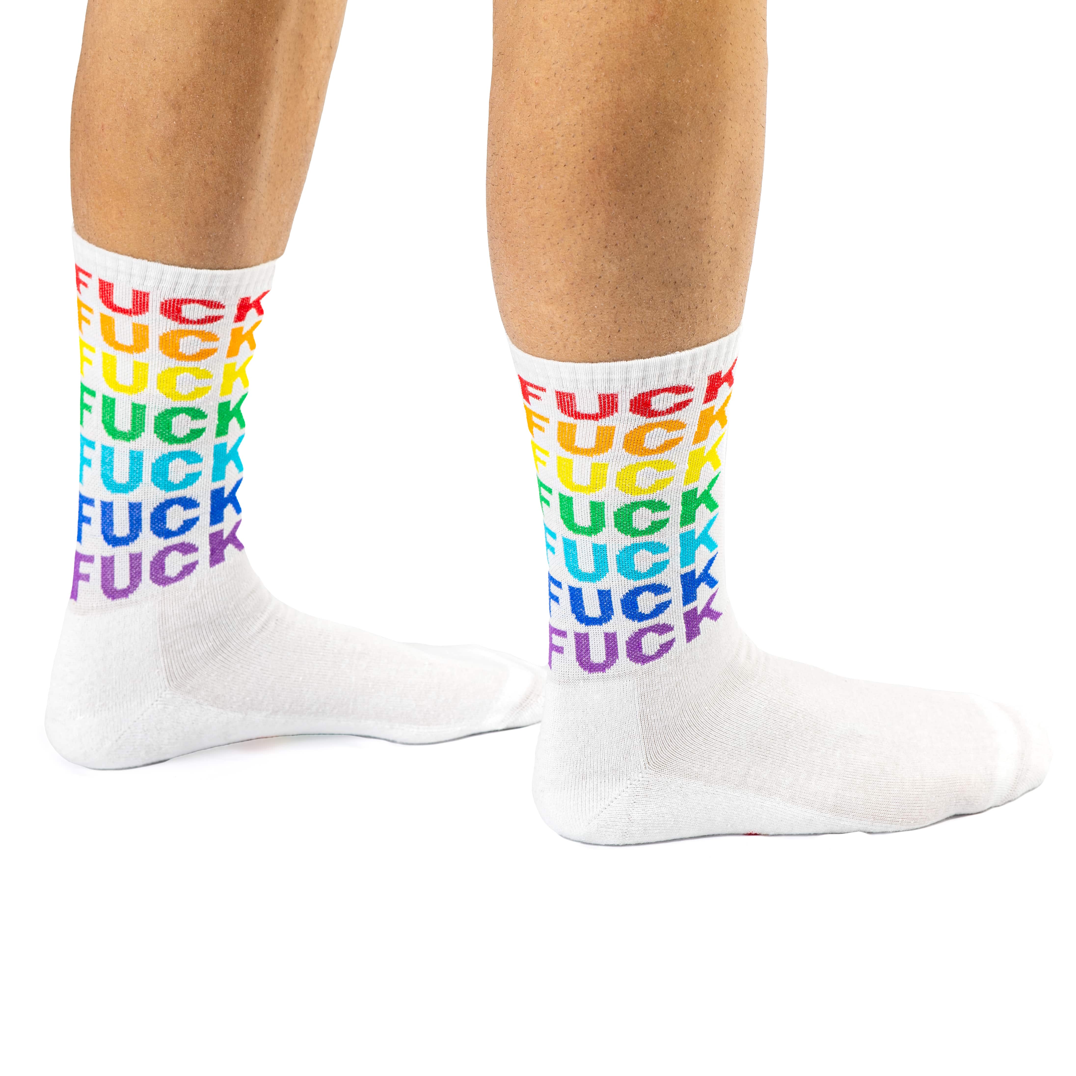 Par de calcetines chico "Fuck Off" Multicolor Rainbow