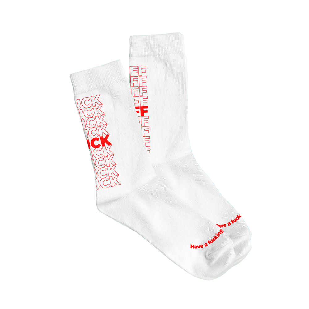 Par de calcetines Unisex "Fuck Off" Contornos Rojo