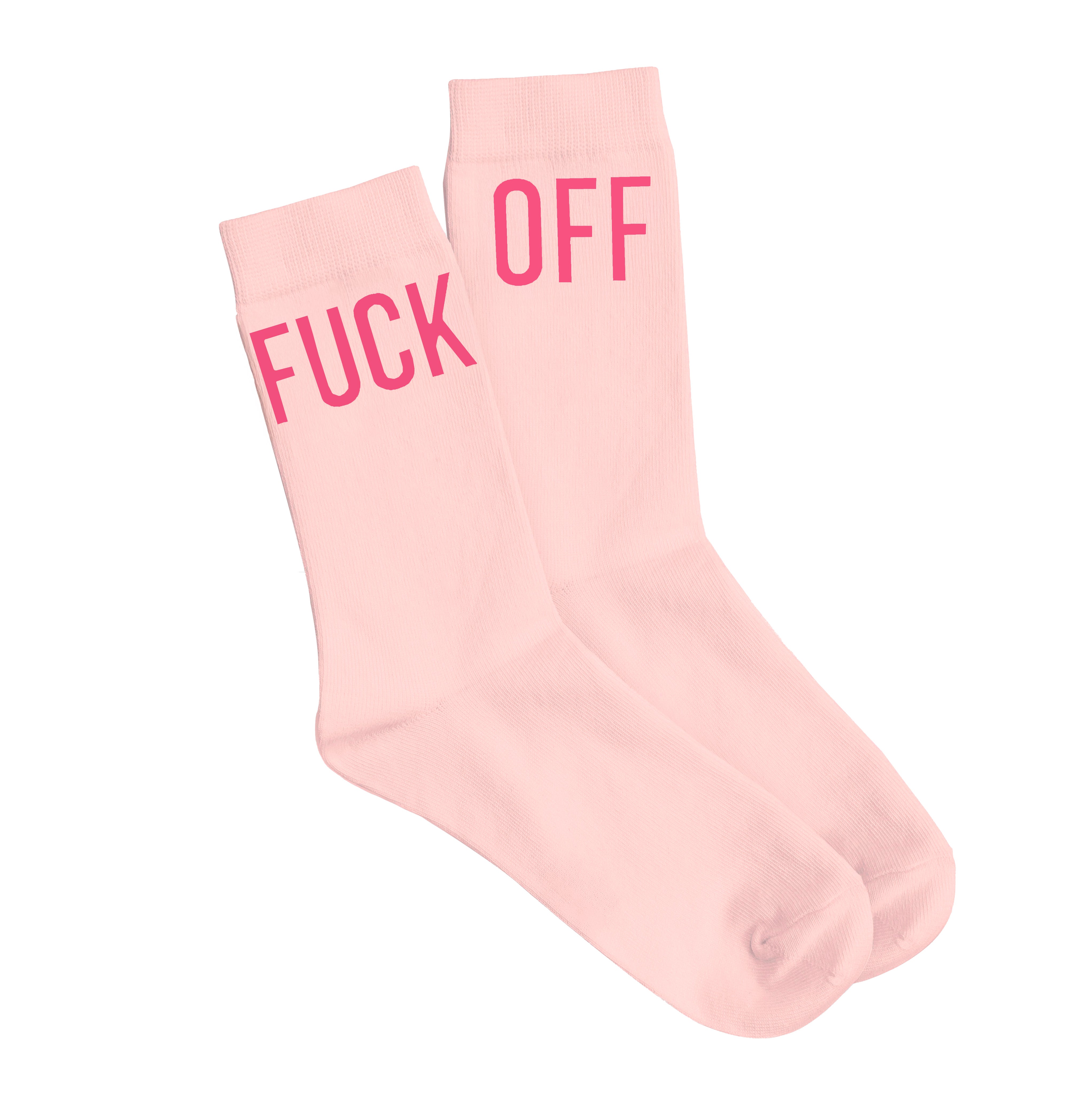 Par de calcetines chica "Fuck Off" Rosa