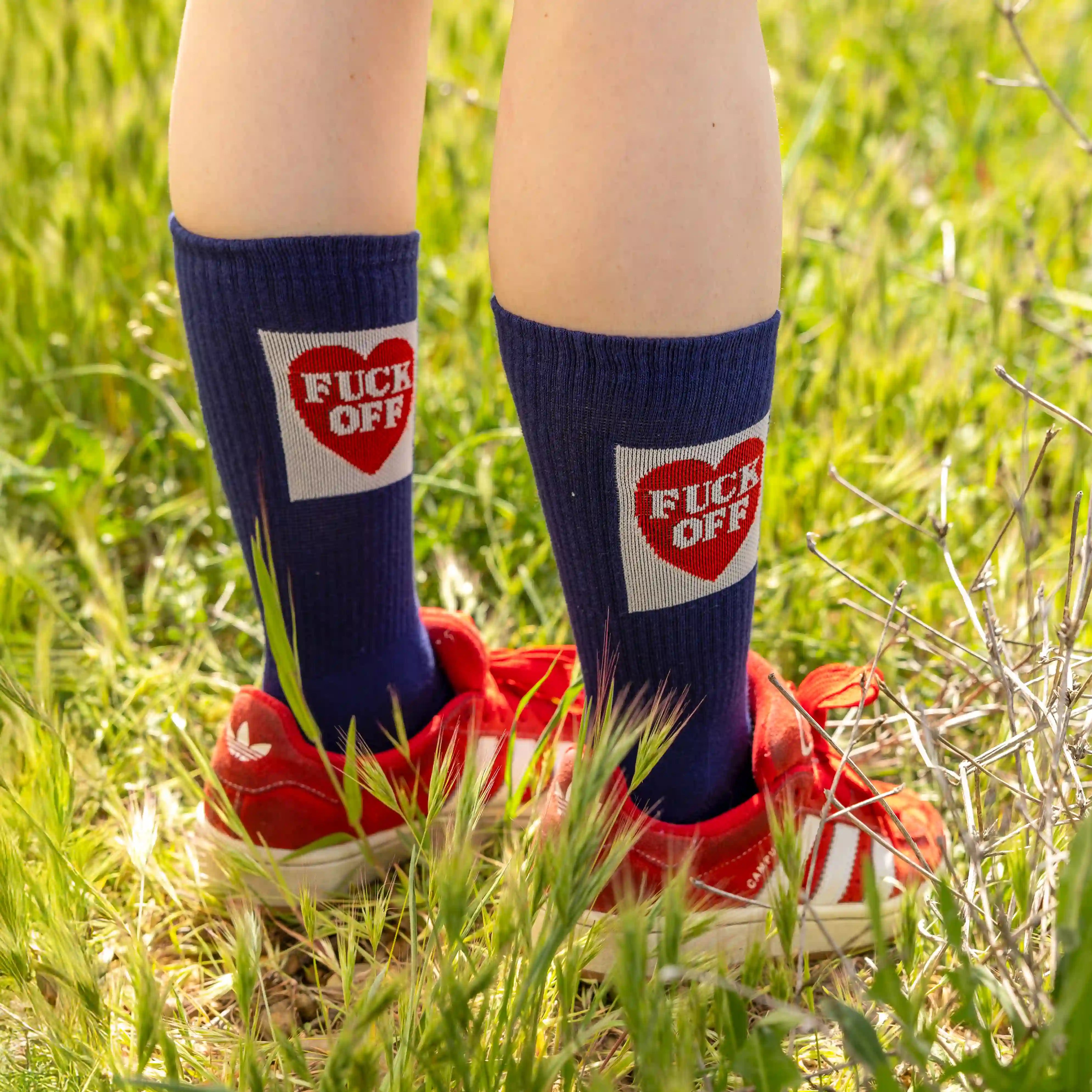 Calcetines Unisex “Fuck off” corazón azul