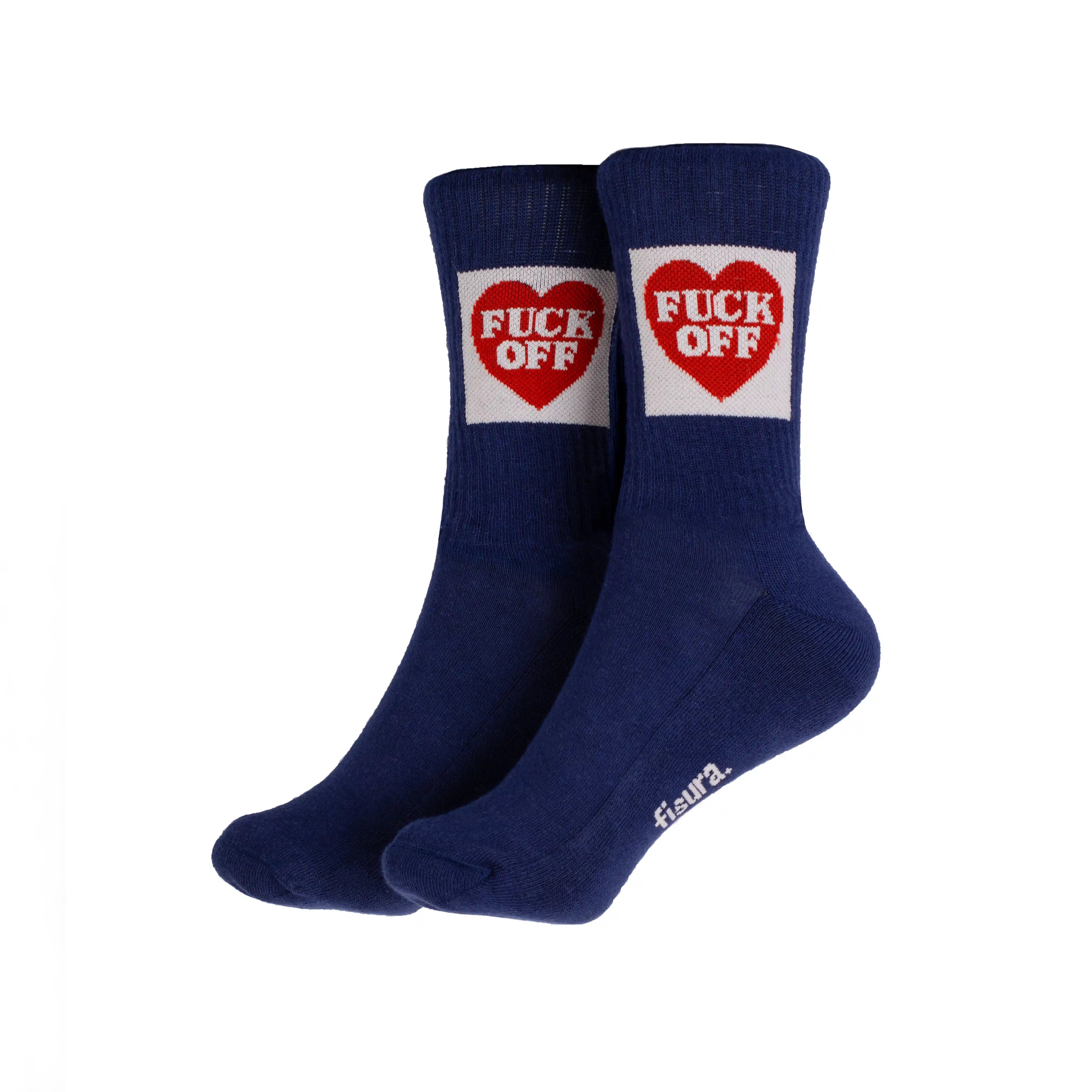 Calcetines Unisex “Fuck off” corazón azul