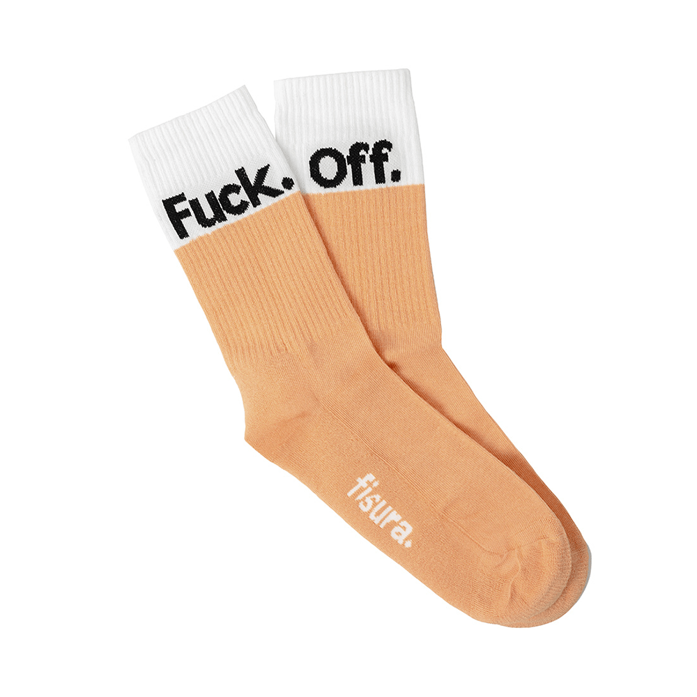 Calcetines Unisex "Fuck off" melocotón