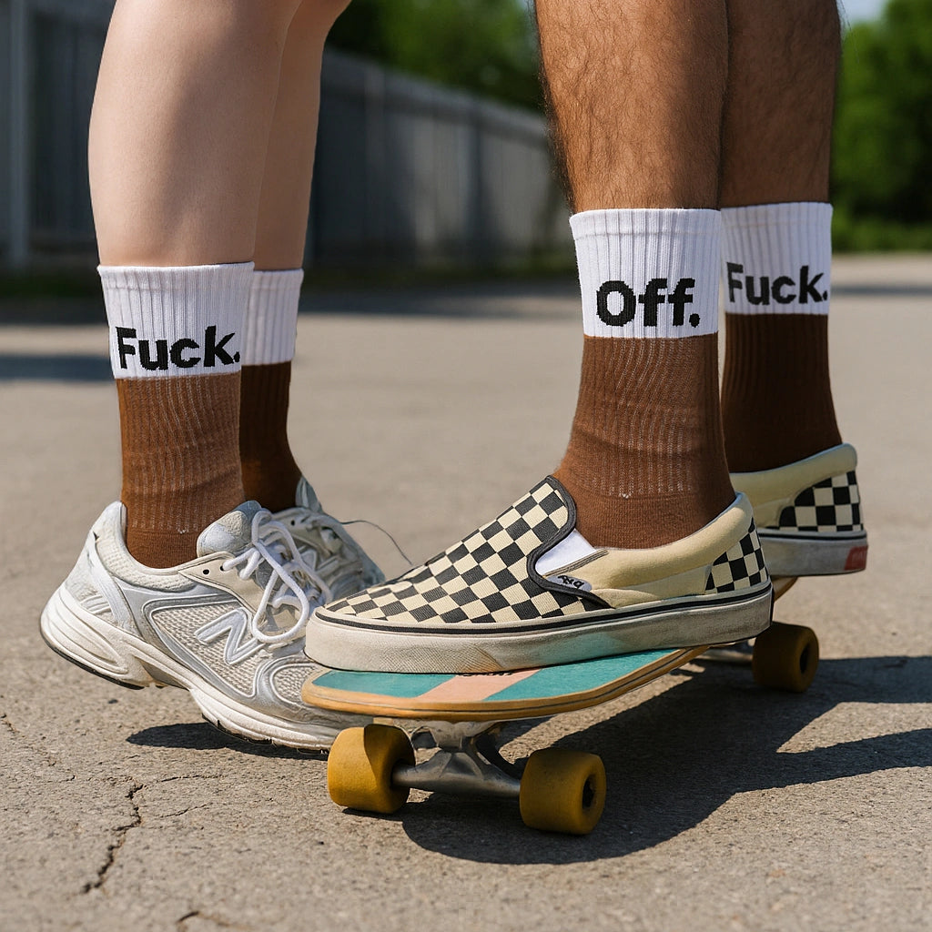 Calcetines Unisex "Fuck off" mocha mousse