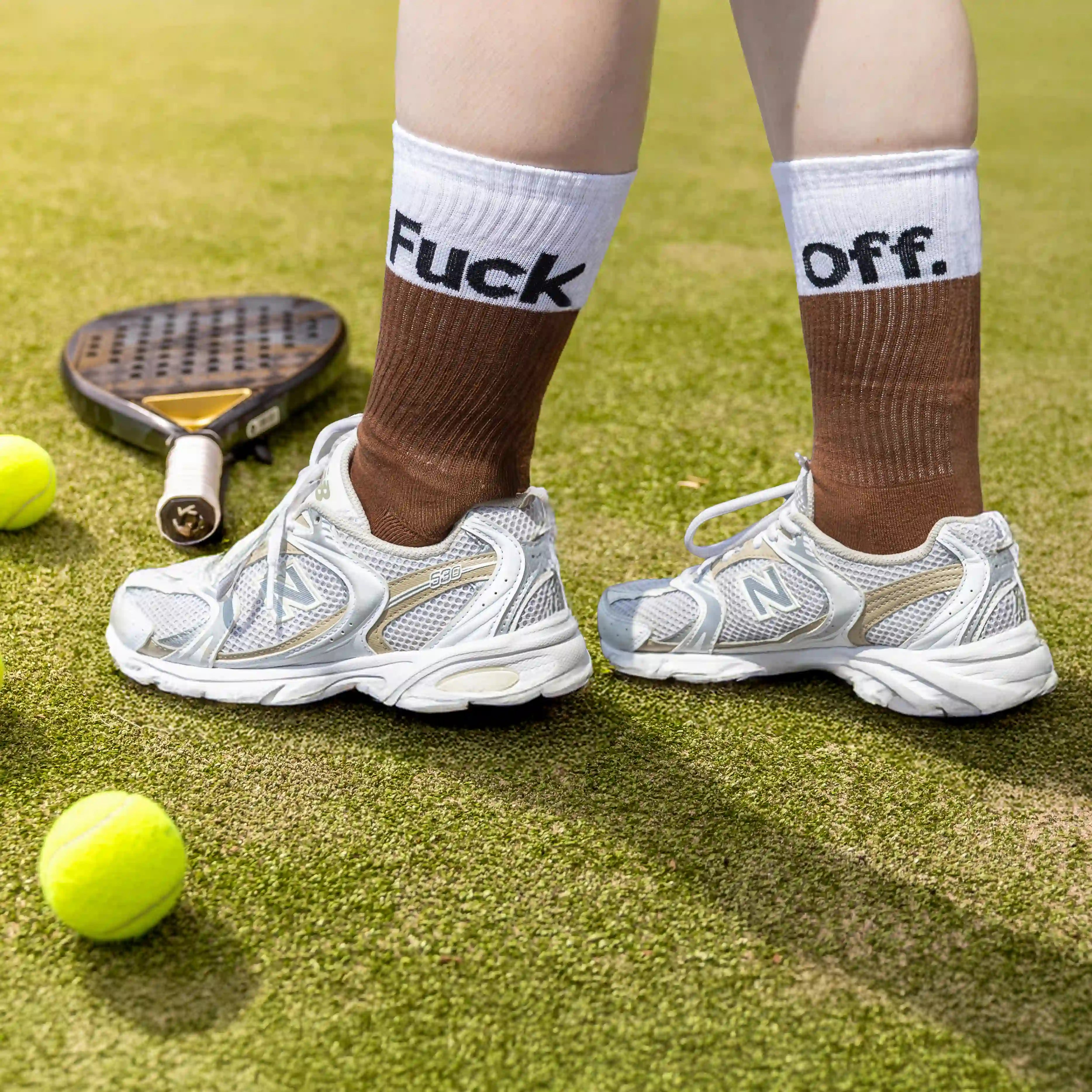 Calcetines Unisex "Fuck off" mocha mousse