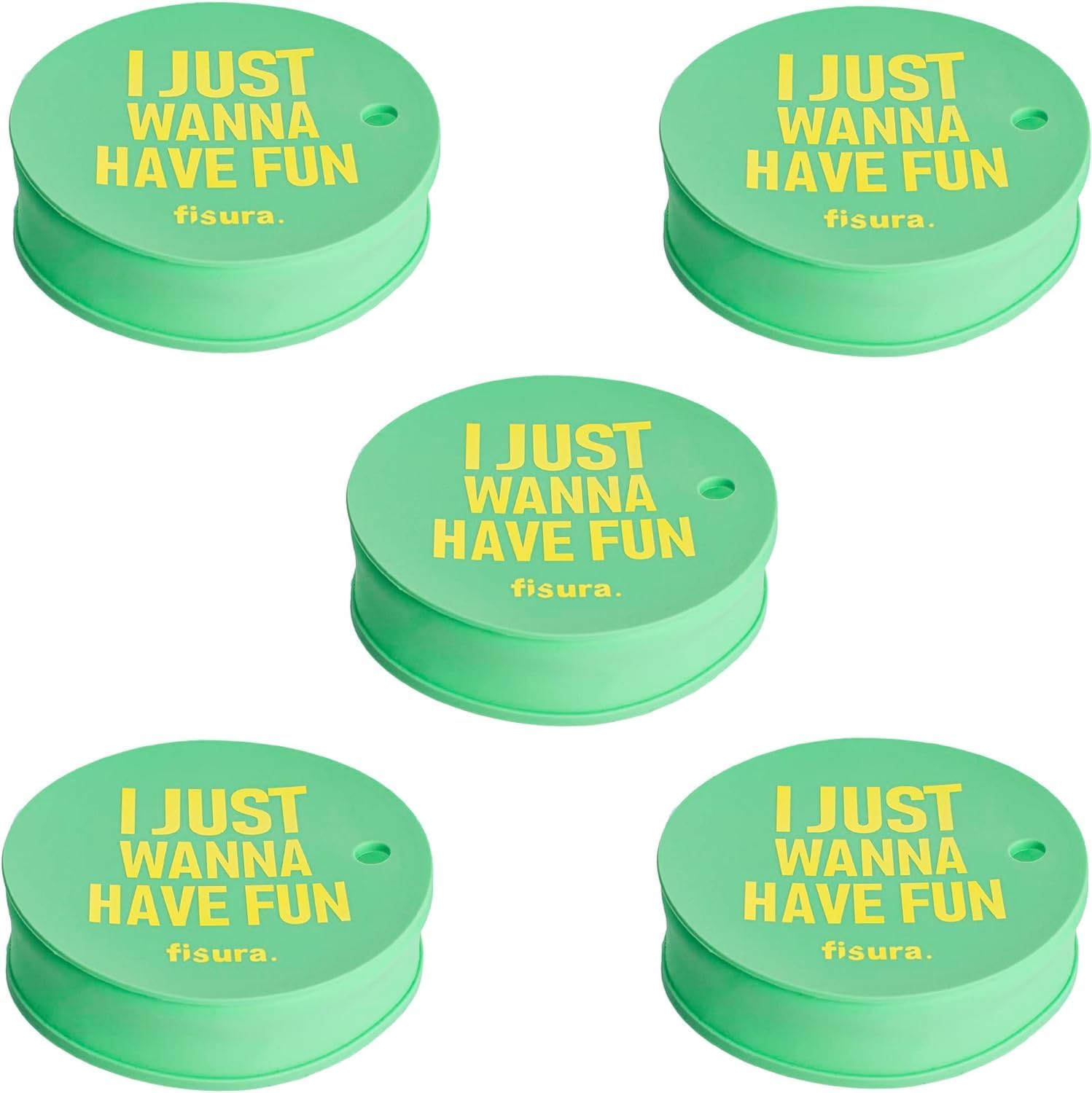Tapa vasos antidroga “I just wanna have fun” 5 unidades