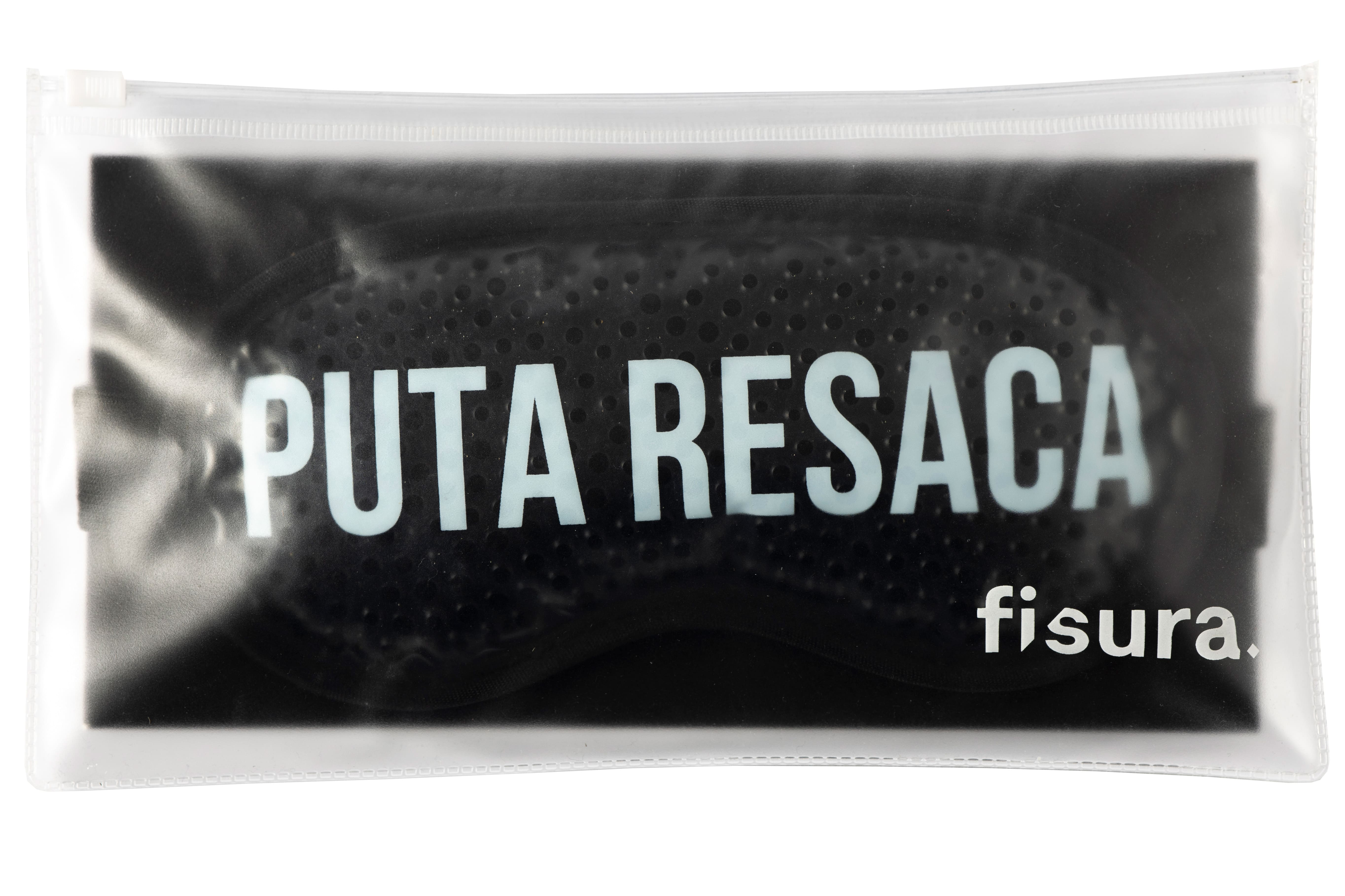 Antifaz de gel “Puta resaca” negro