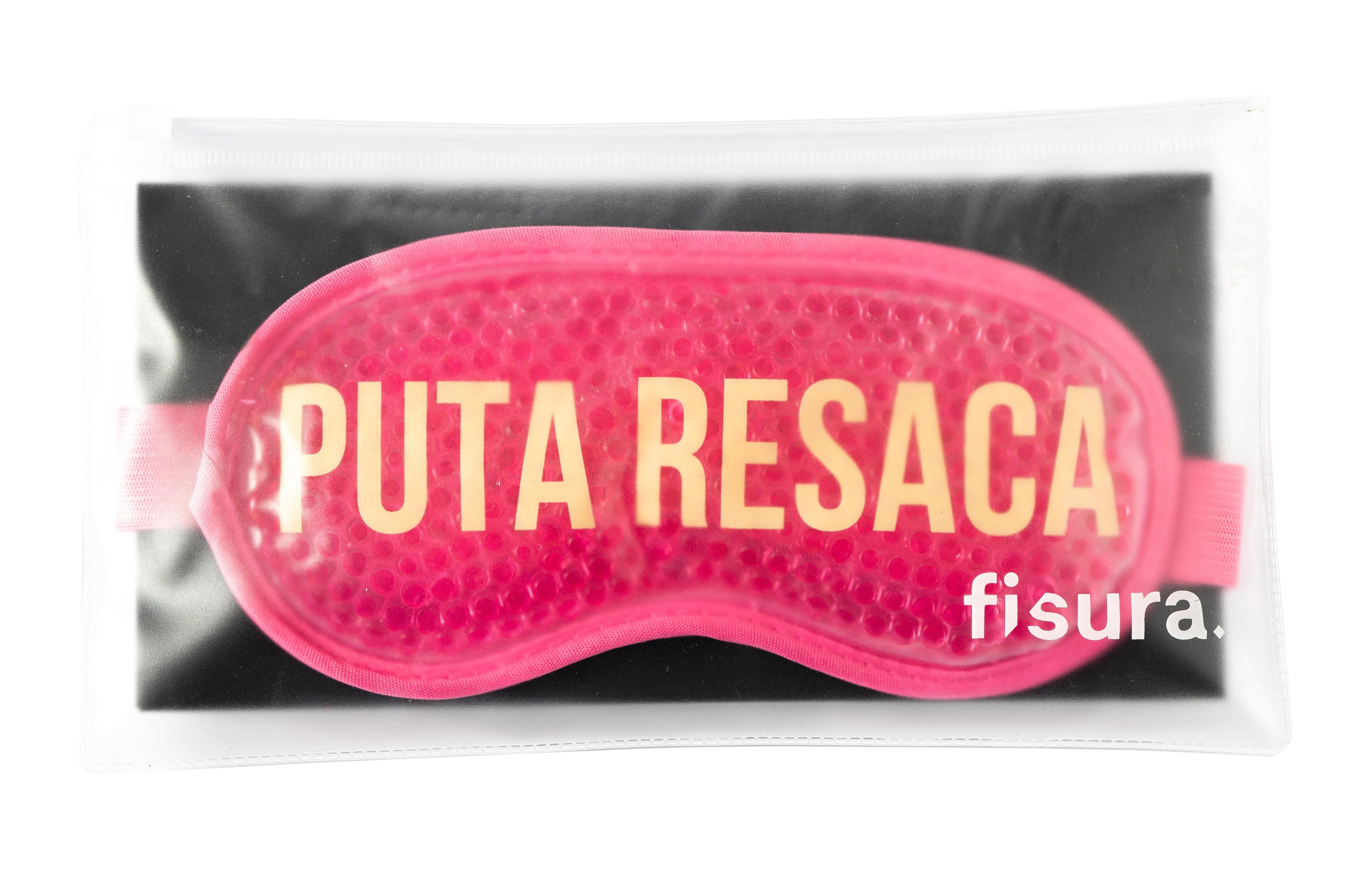 Antifaz de gel “Puta resaca” rosa