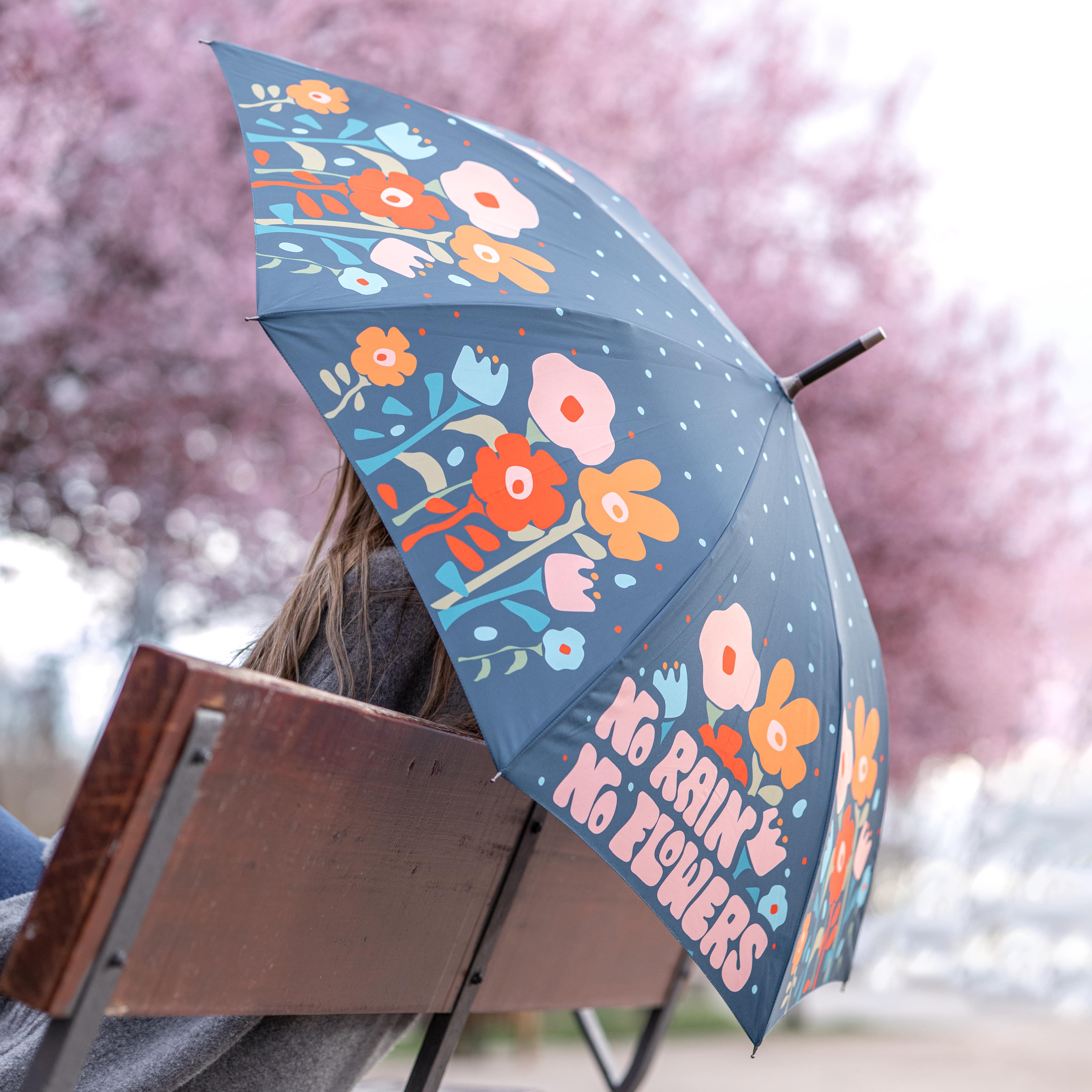 Paraguas "No rain no flowers"