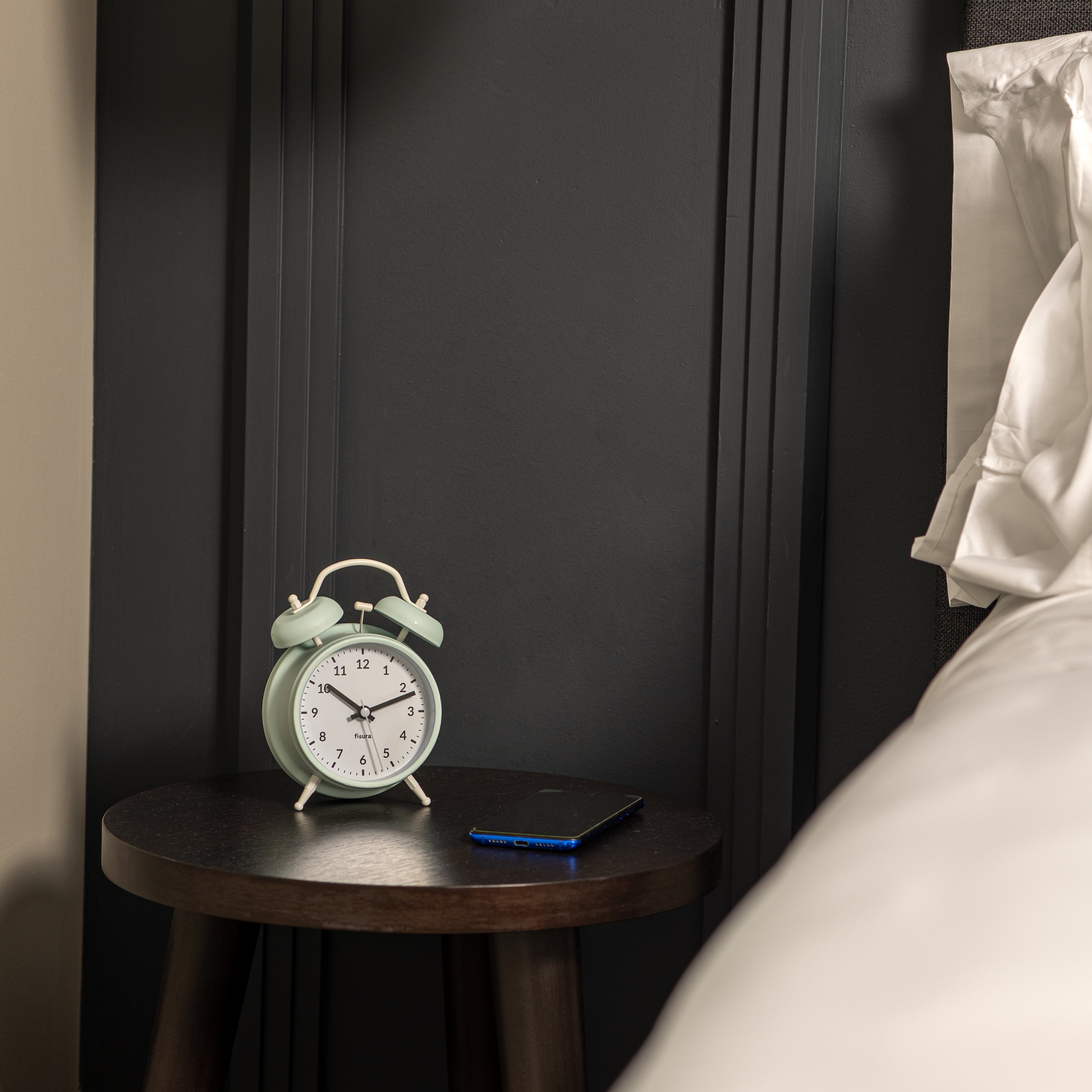 Reloj despertador Retro Menta & Blanco