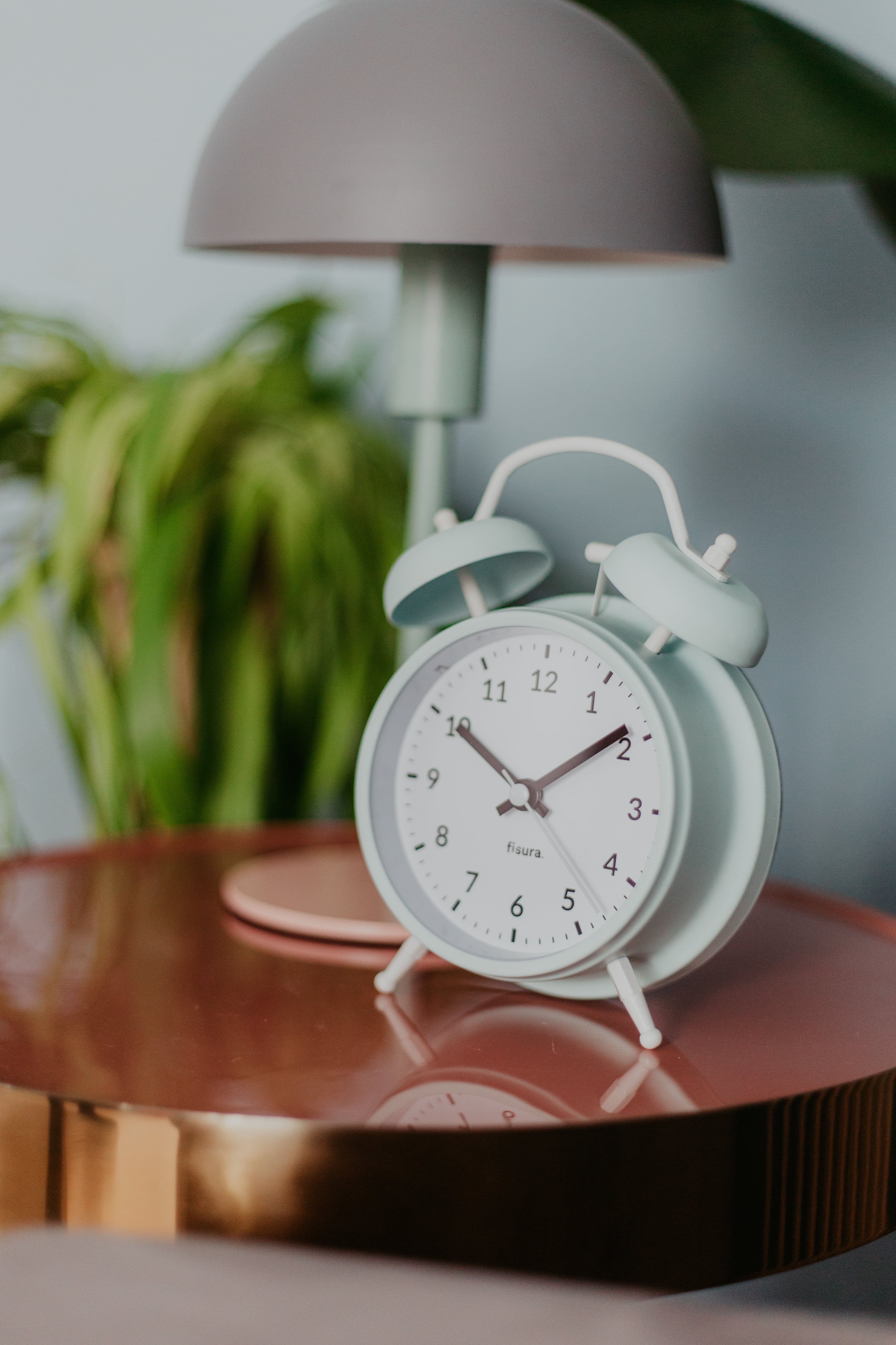 Reloj despertador Retro Menta & Blanco
