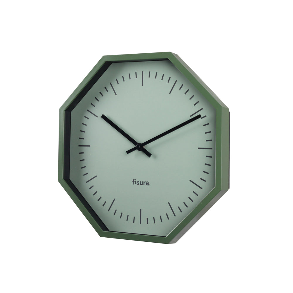 Reloj de Pared Octogonal Verde