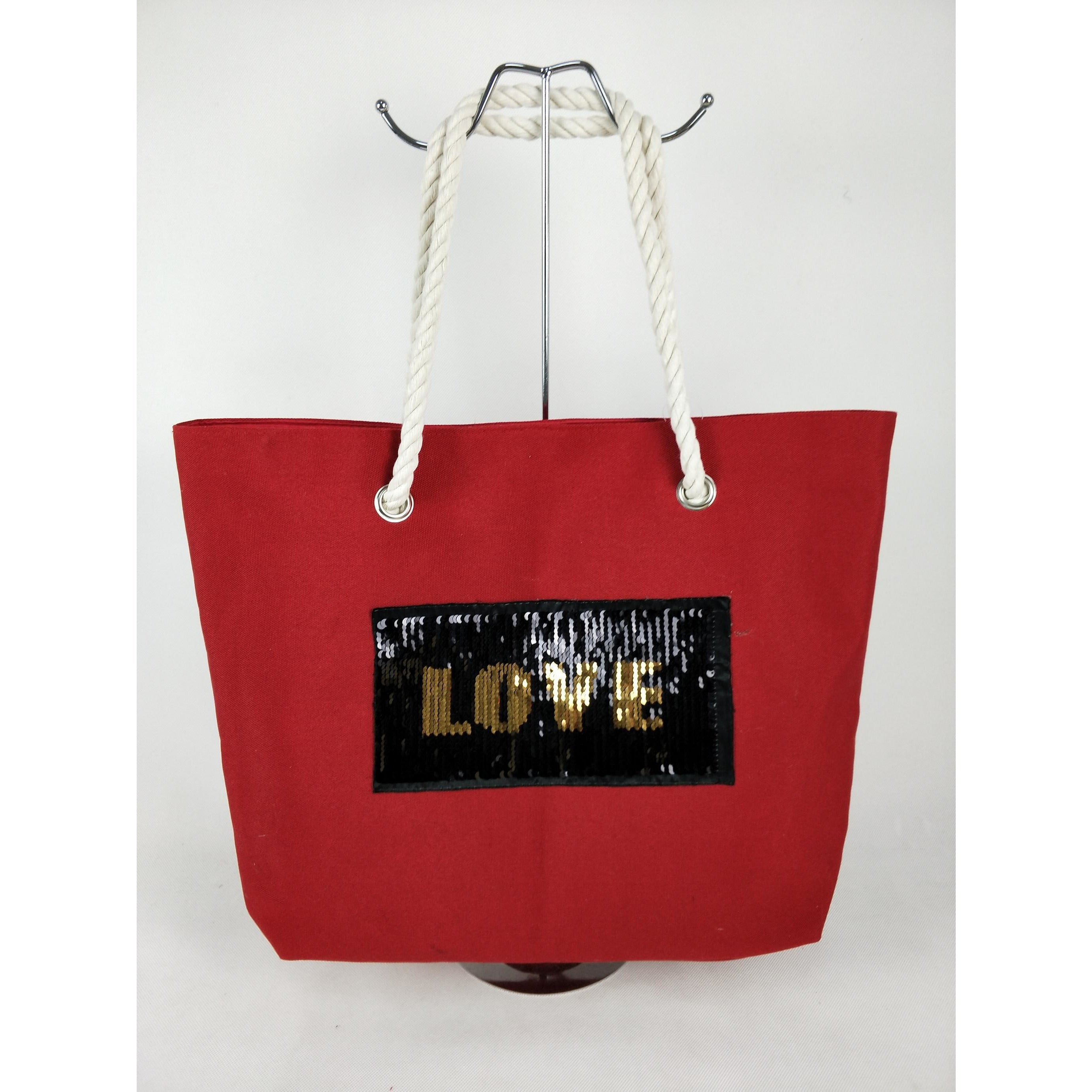 Bolso de playa "Love" Rojo