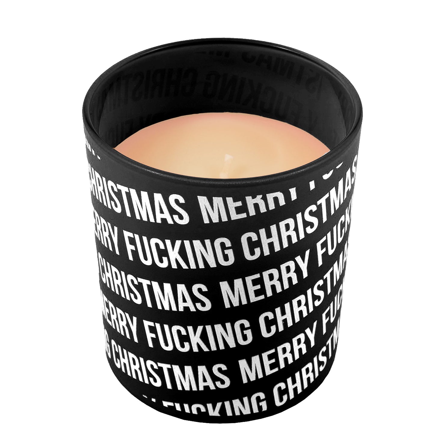 Velas de vaso patrón "Fucking Christmas" - Pack Rojo y Negro