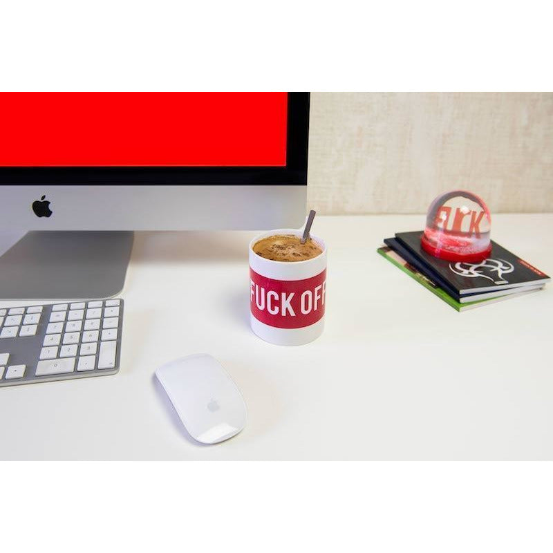 Taza 'Fuck Off' Blanco/ Rojo