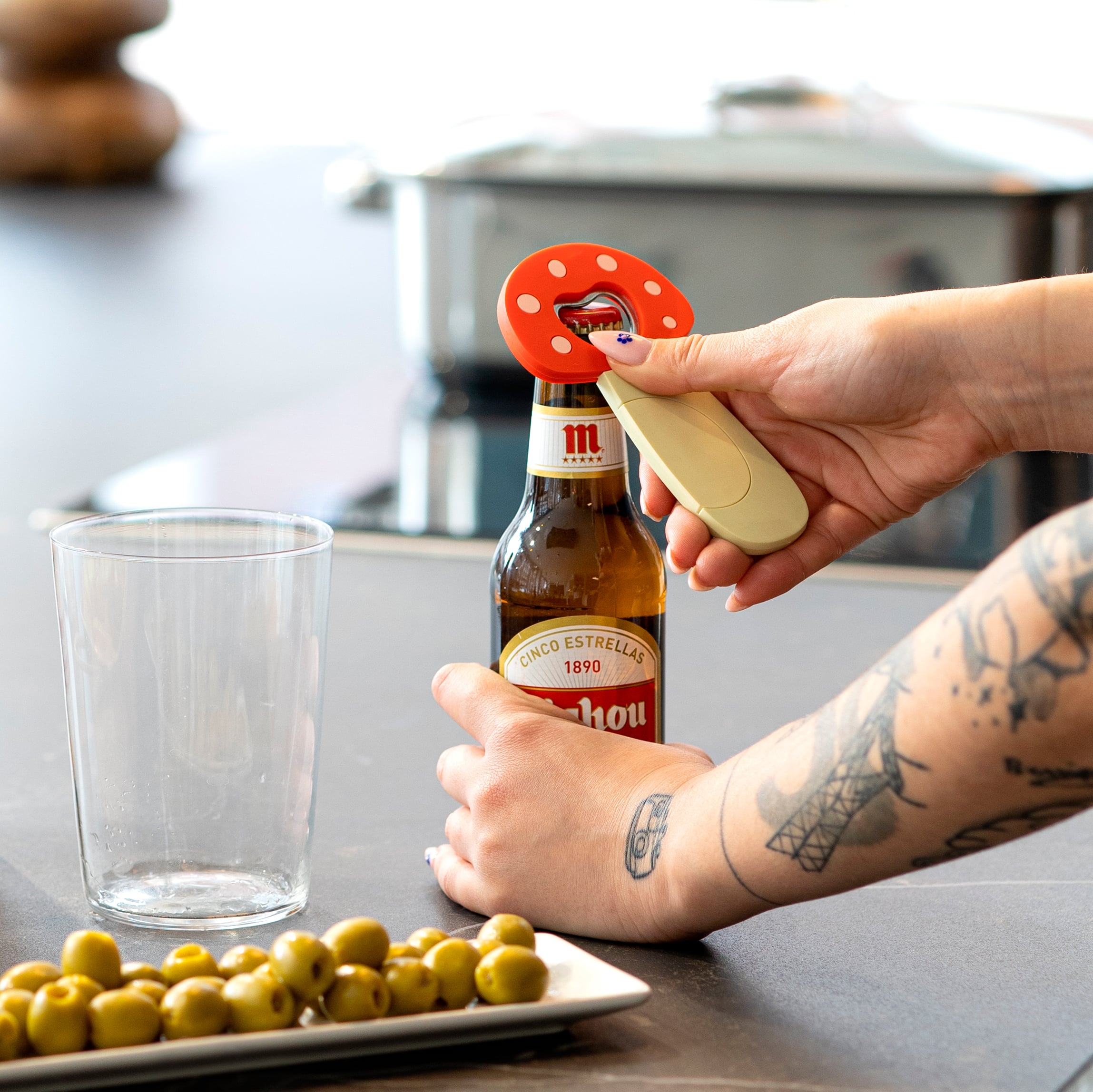 Abridor de botellas "seta"