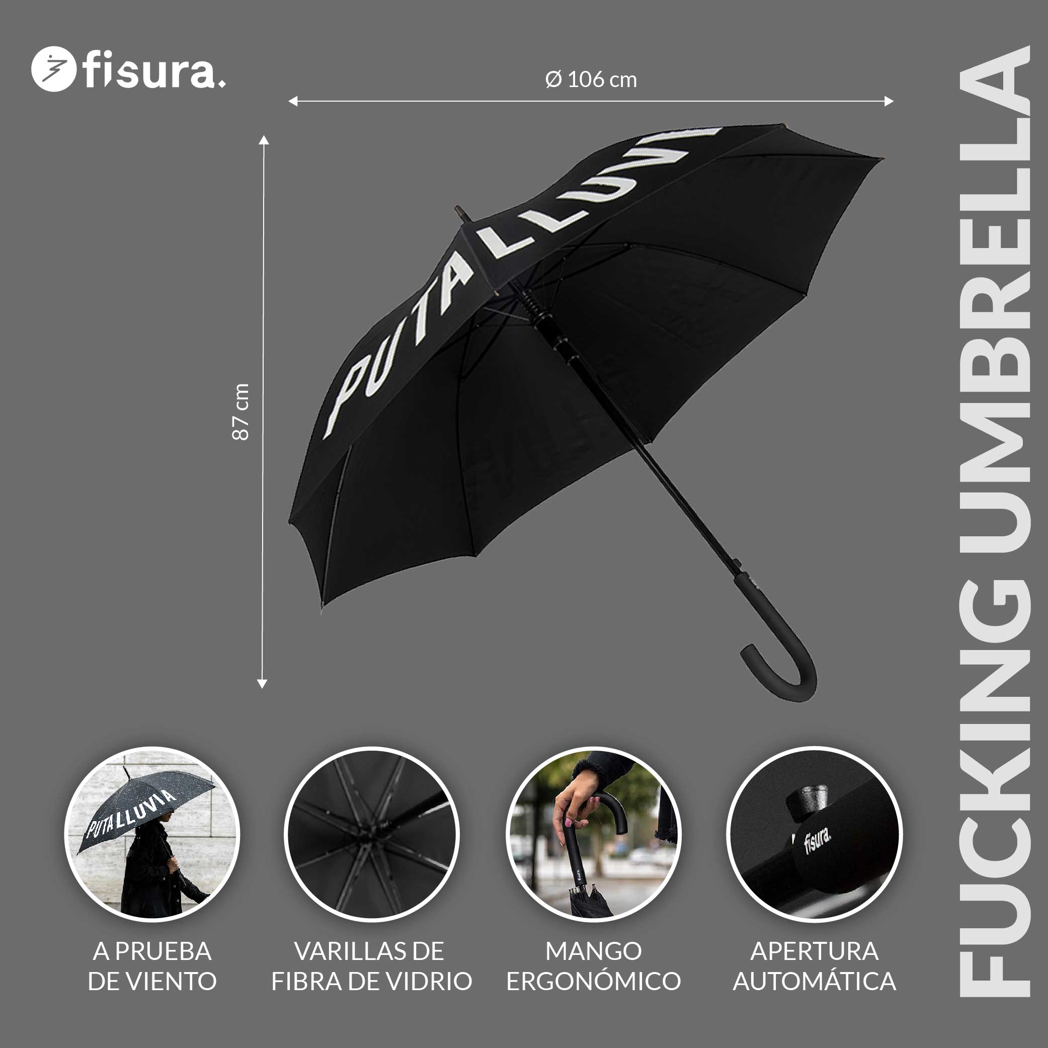 Paraguas "Puta lluvia"