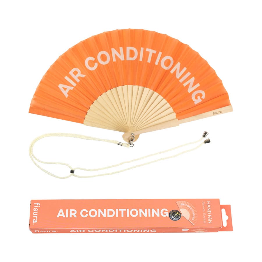 Abanico "Air conditioning" naranja