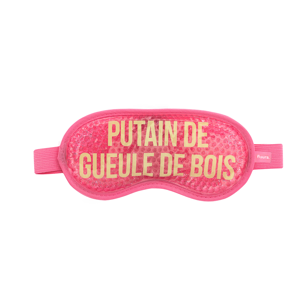 Antifaz de gel “Putain de geule de bois” rosa