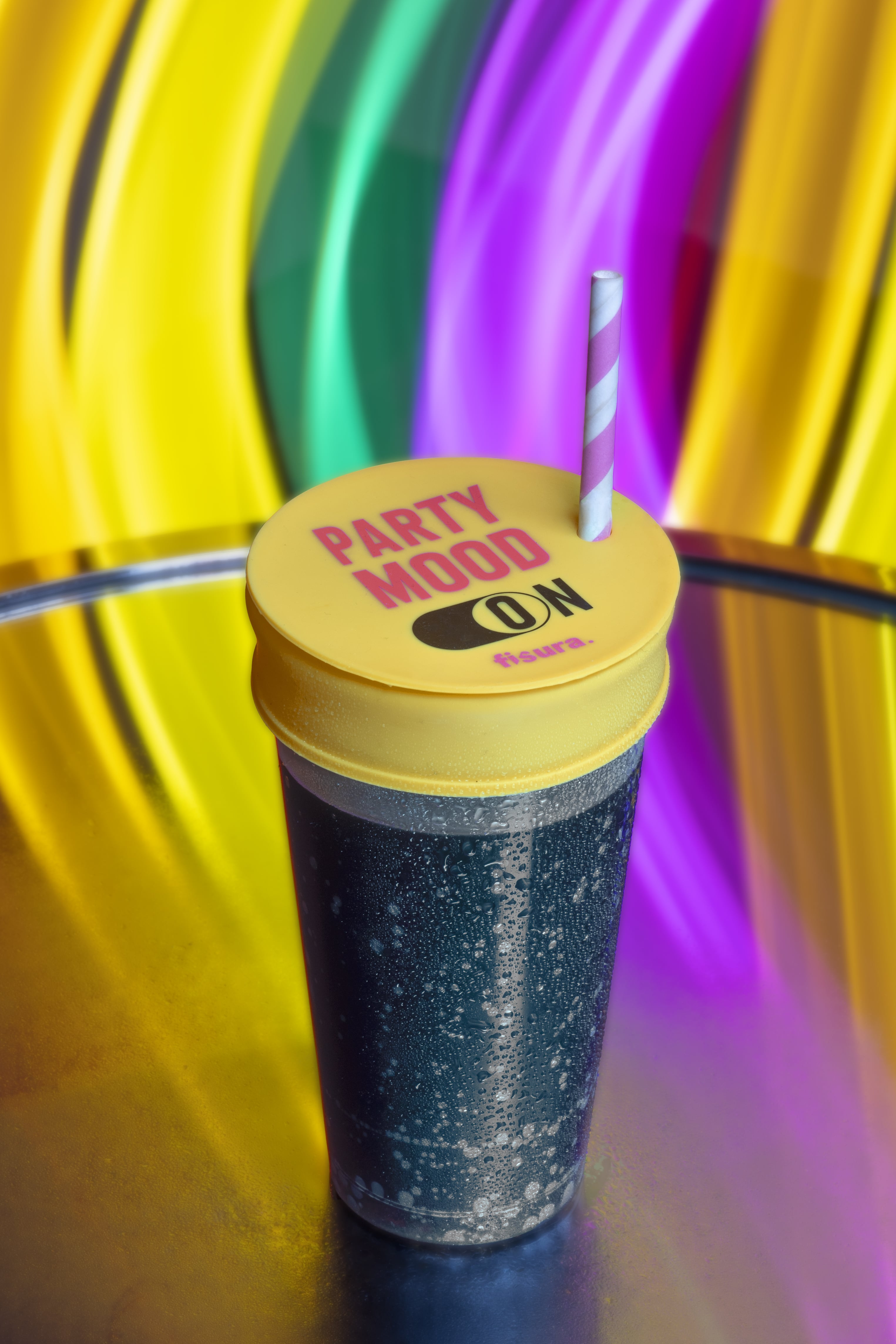 Tapa vasos antidroga “Party mood ON” 5 unidades