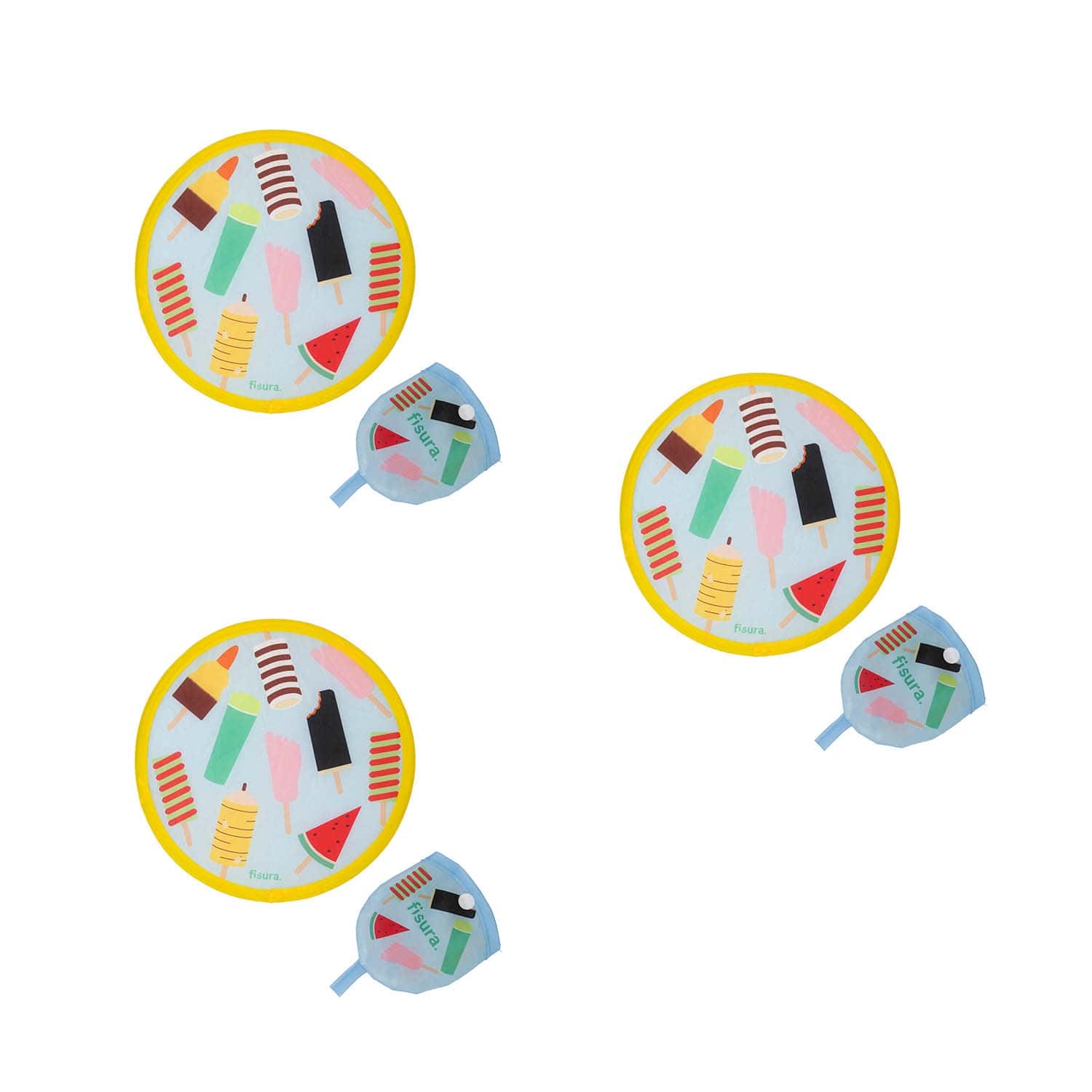 Abanico plegable “helados” pack de 3