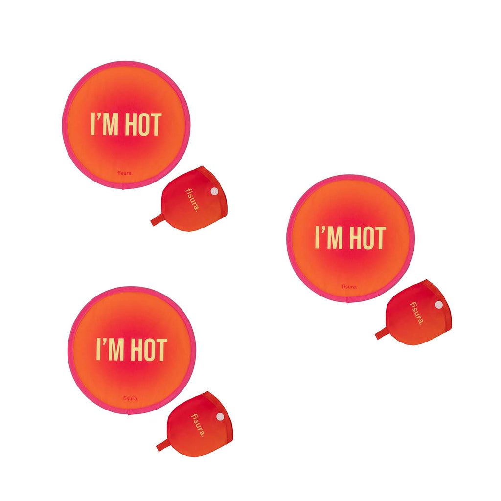 Abanico plegable “I’m hot” 3 unidades