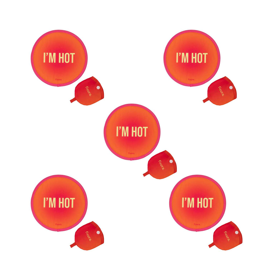 Abanico plegable “I’m hot” 5 unidades