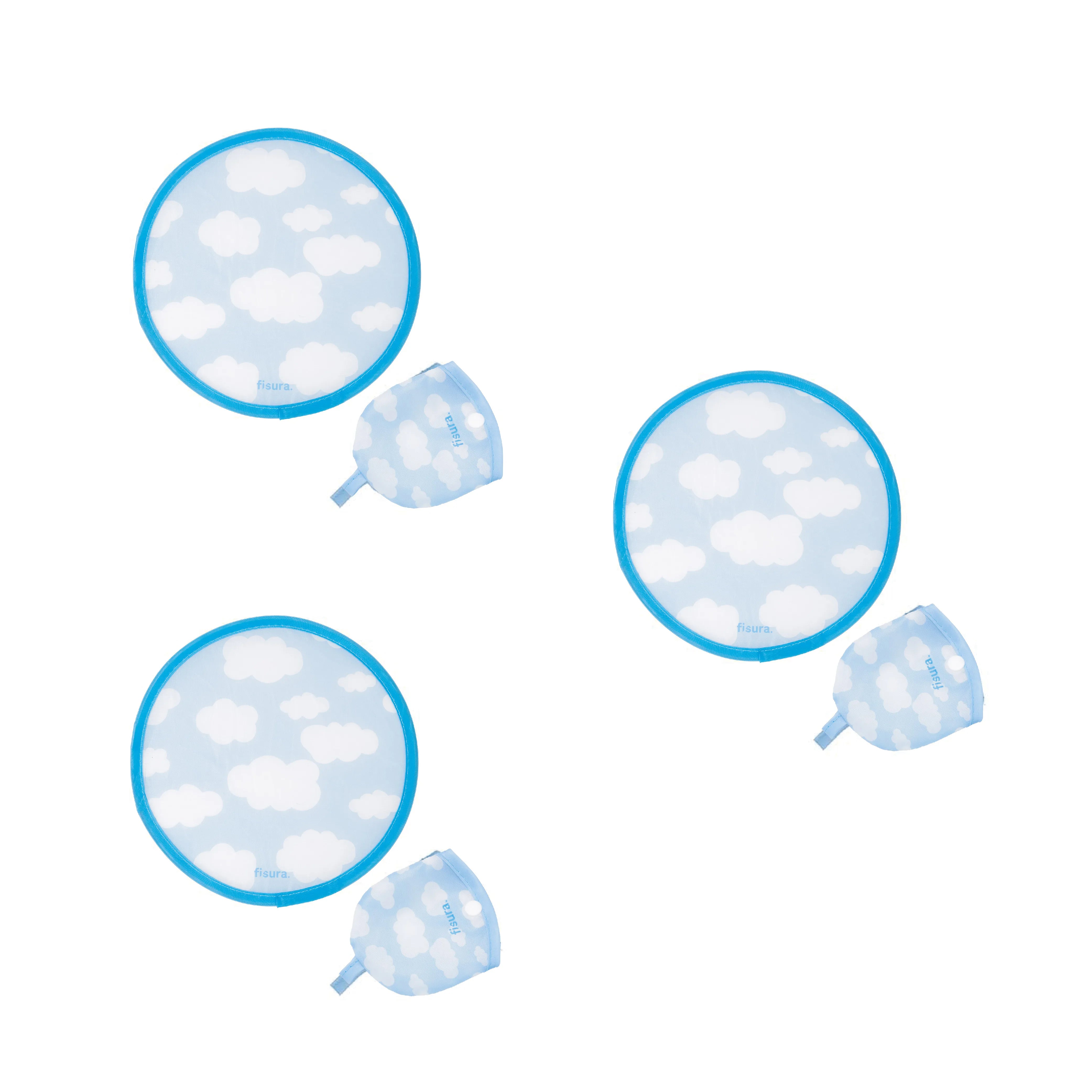 Abanico plegable “Nubes” 3 unidades