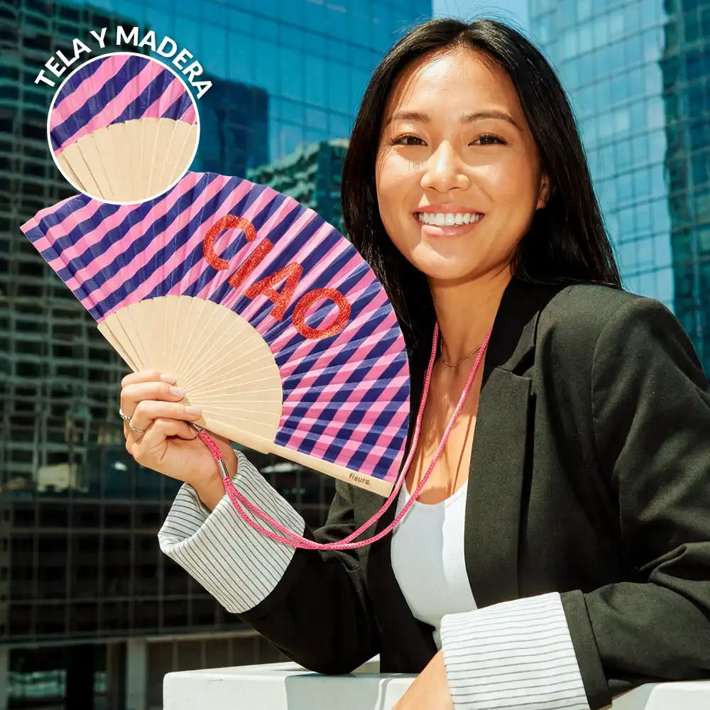 Handfächer „Ciao“ mit Glitzer