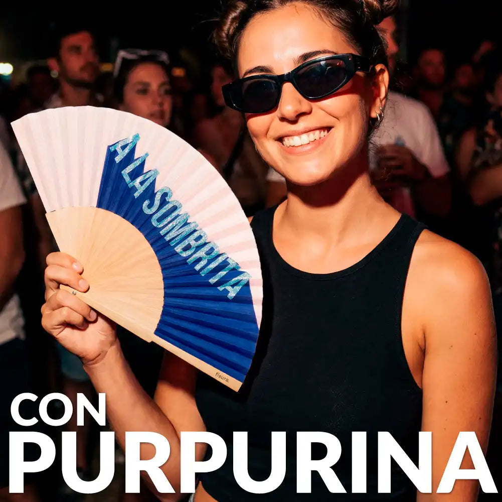 Abanico "A la sombrita" purpurina
