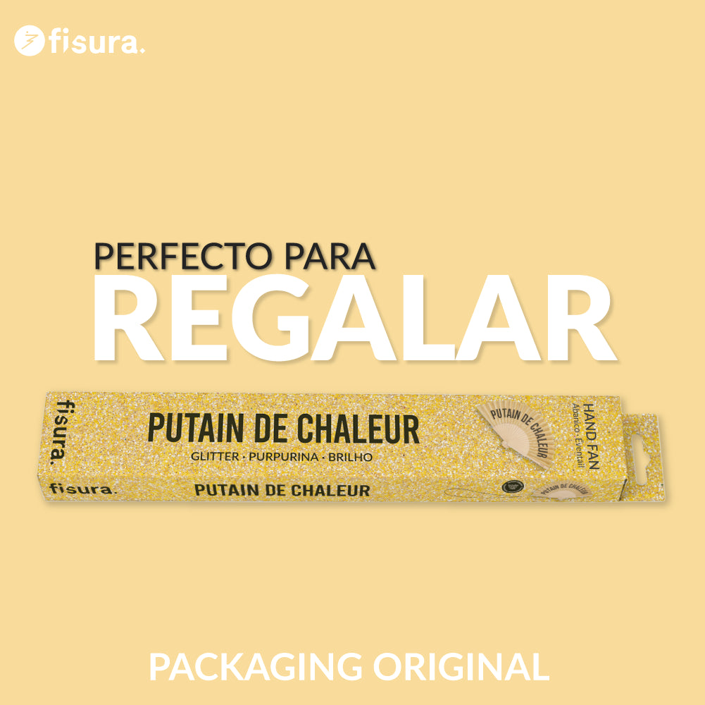 Abanico “Putain de chaleur” purpurina