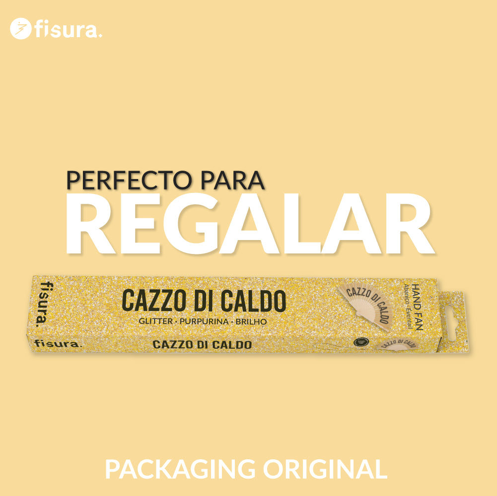 Abanico "Cazzo di caldo" purpurina