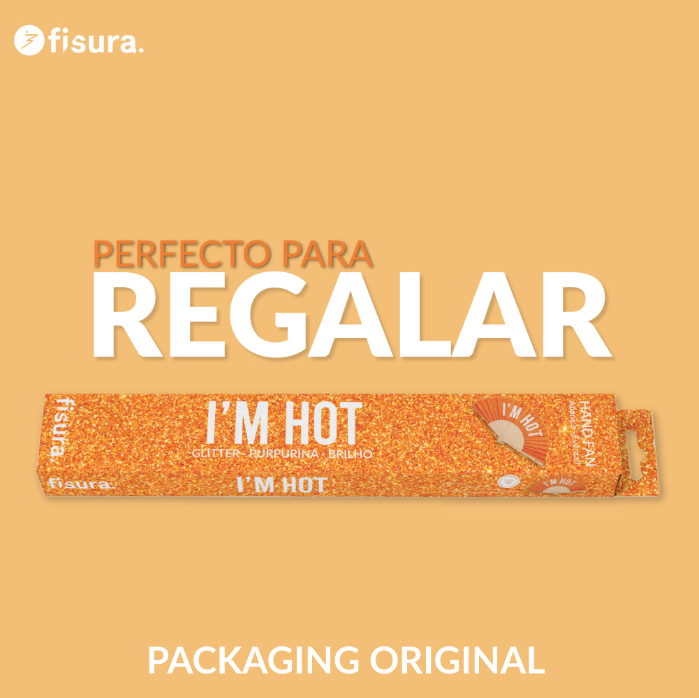 Abanico “I’m hot” purpurina
