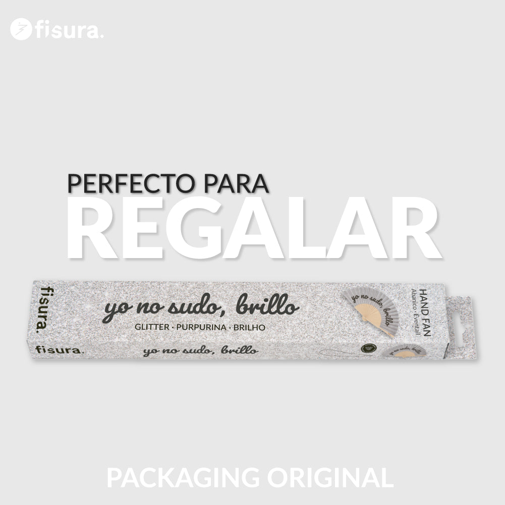 Handfächer „Yo no sudo, brillo“ Glitzer